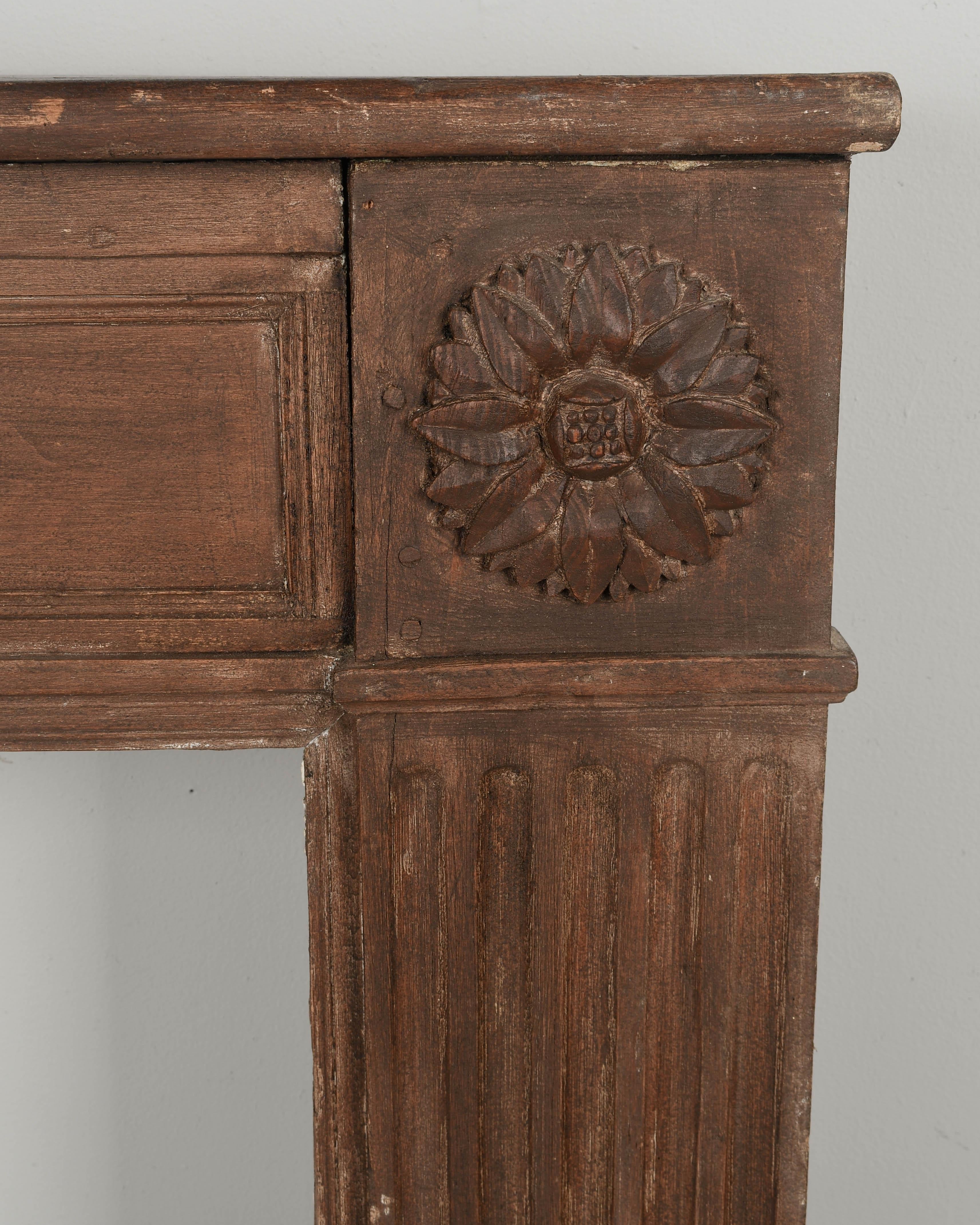 19th Century Rustic French Pine Fireplace Mantel 3