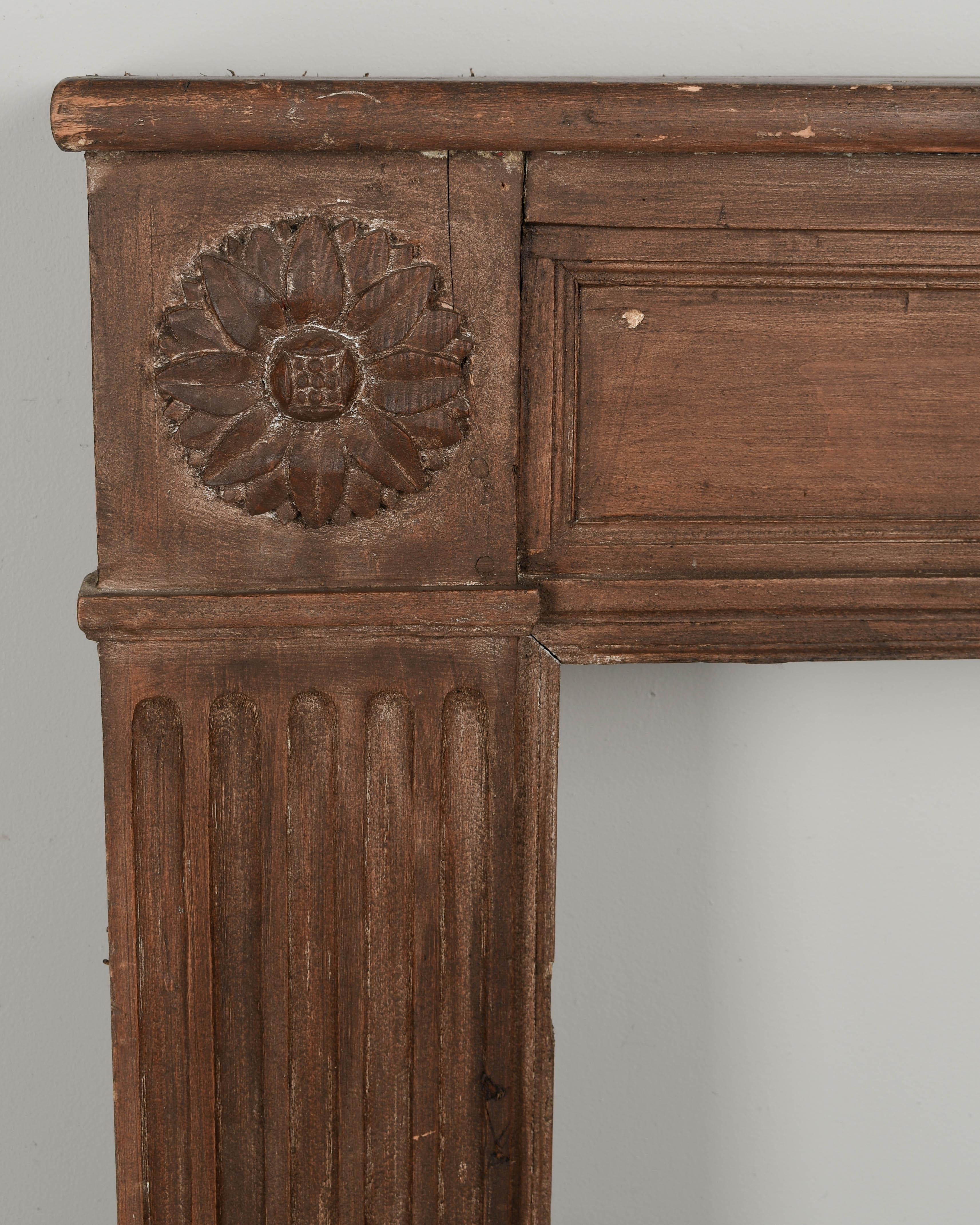 19th Century Rustic French Pine Fireplace Mantel 4