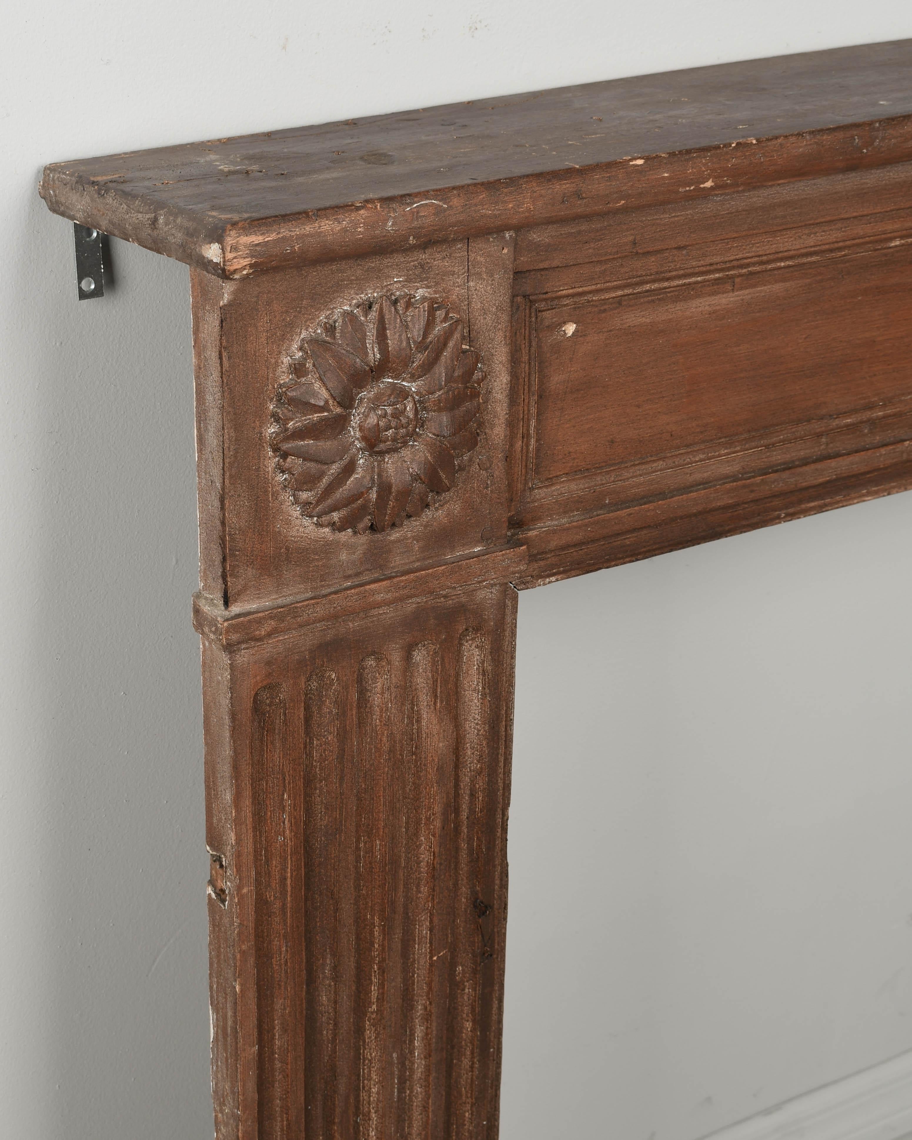 19th Century Rustic French Pine Fireplace Mantel 5
