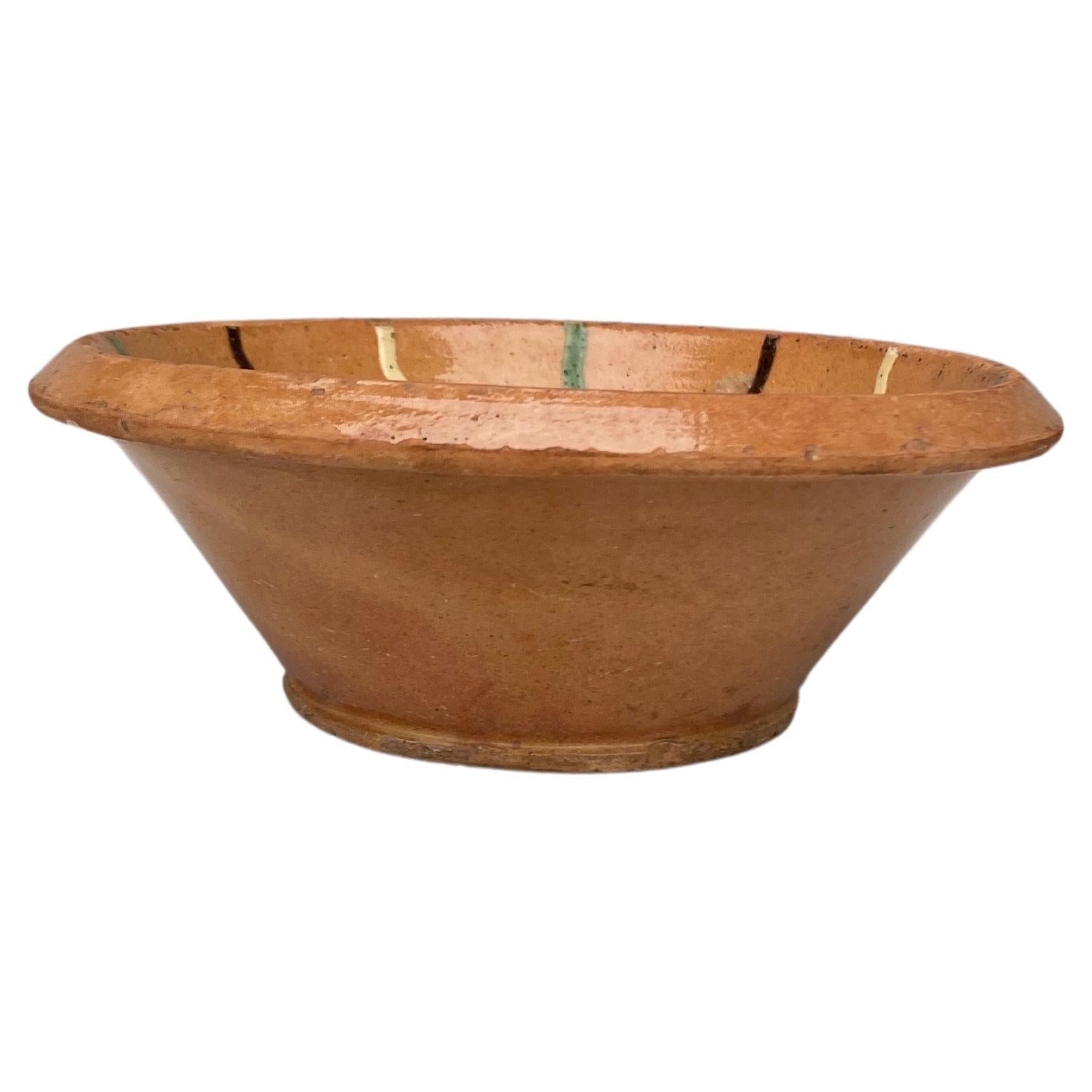 19th Century Rustic French Pottery Bowl In Good Condition For Sale In Austin, TX