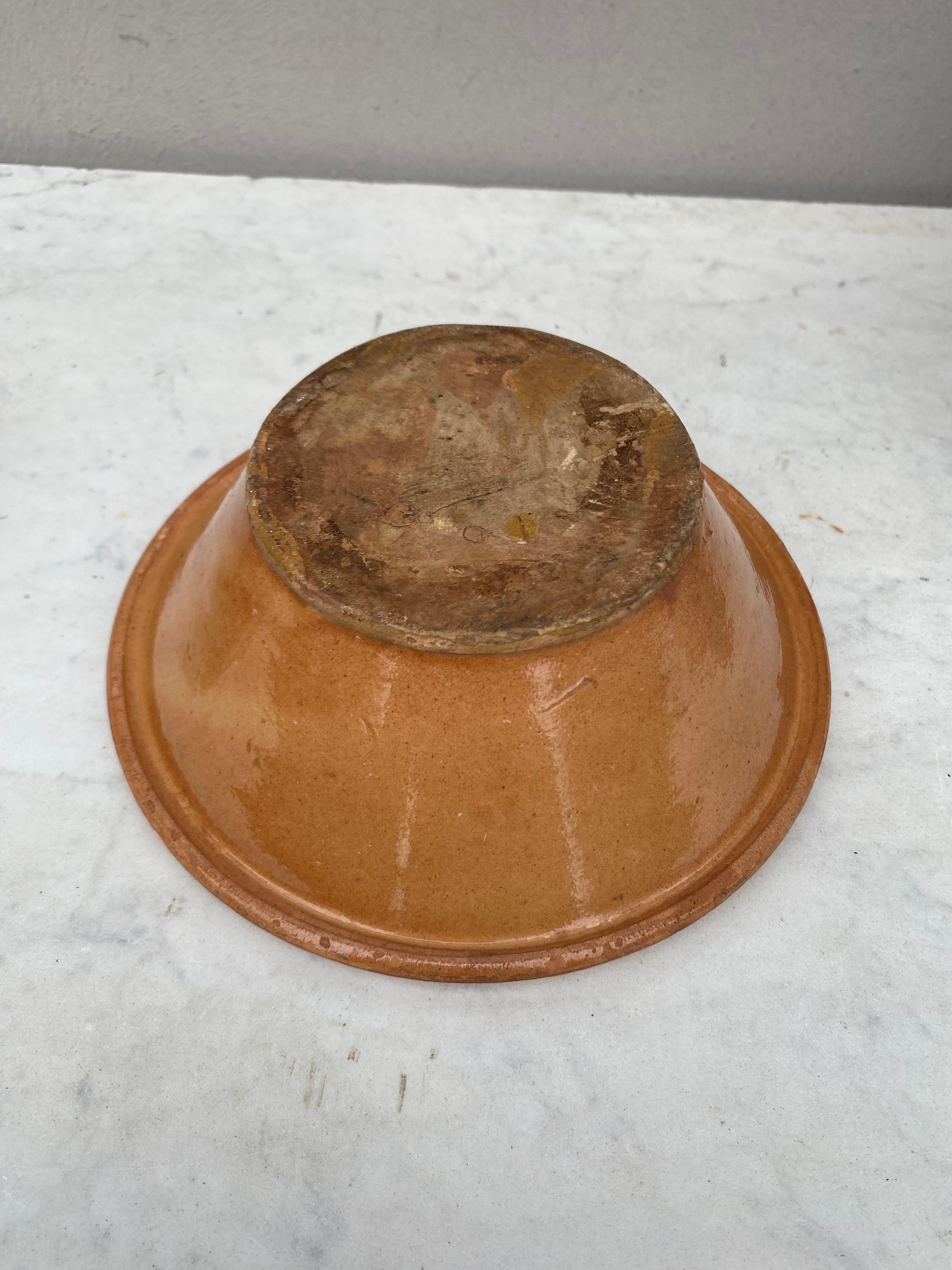 Late 19th Century 19th Century Rustic French Pottery Bowl For Sale