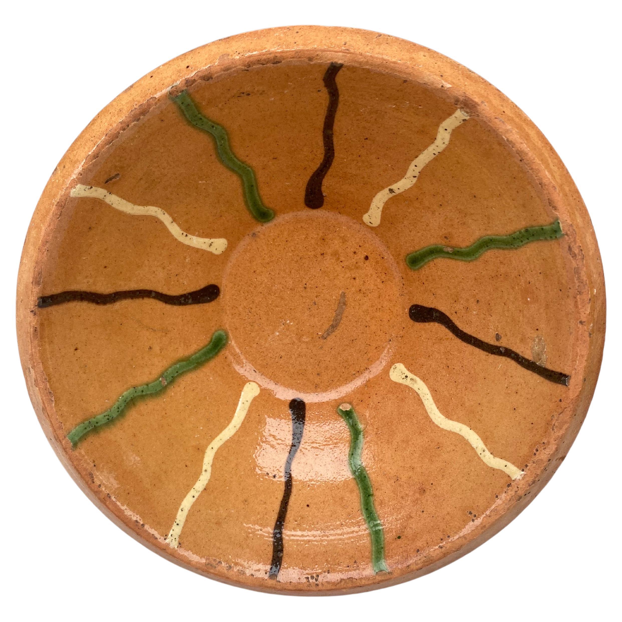 19th Century Rustic French Pottery Bowl For Sale