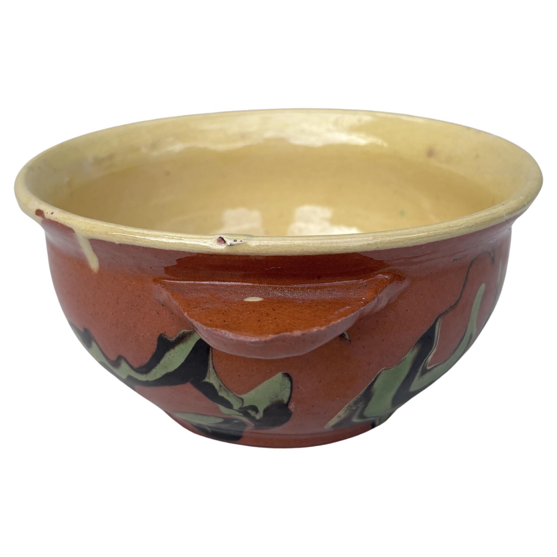 Francese Ciotola in ceramica francese rustica del XIX secolo Savoia in vendita