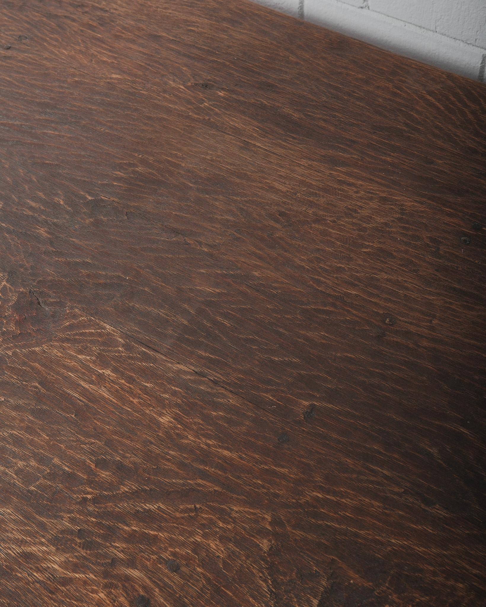 Wood 19th Century Rustic French Trestle Dining Table For Sale