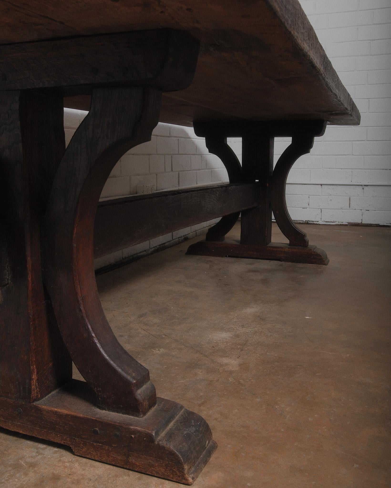 19th Century Rustic French Trestle Dining Table For Sale 2