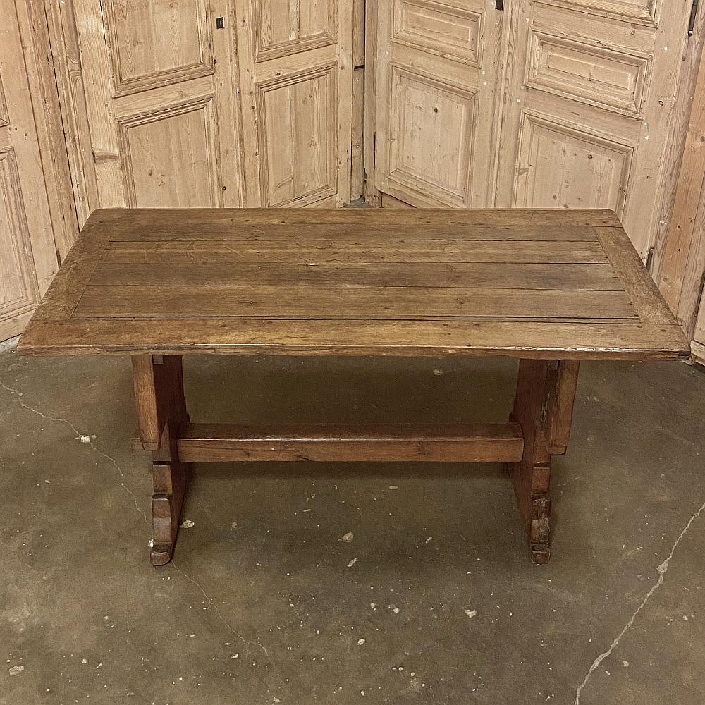 19th Century Rustic Gothic Oak Trestle Table 5