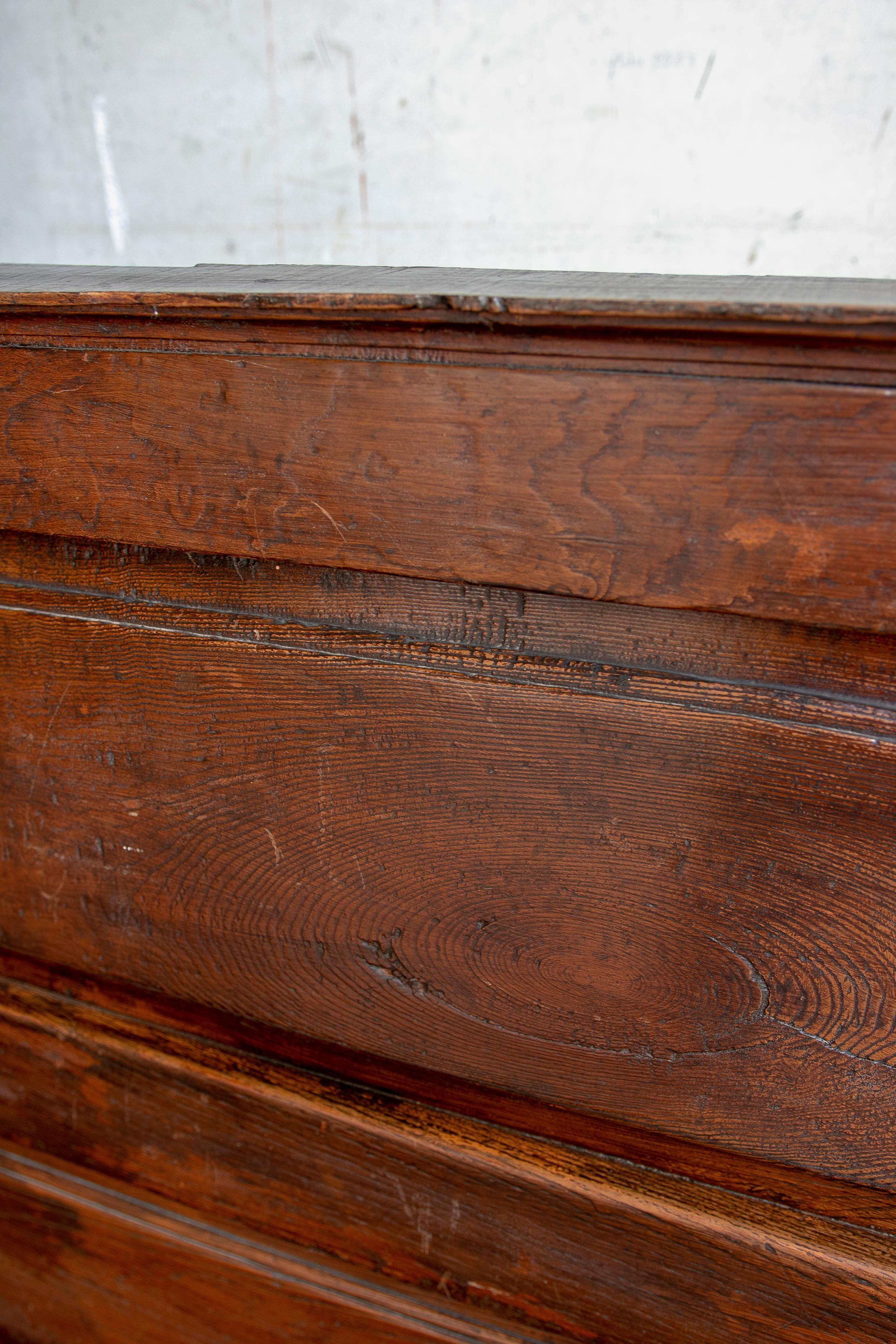 19th Century Rustic Hand Carved Wooden Bench 8