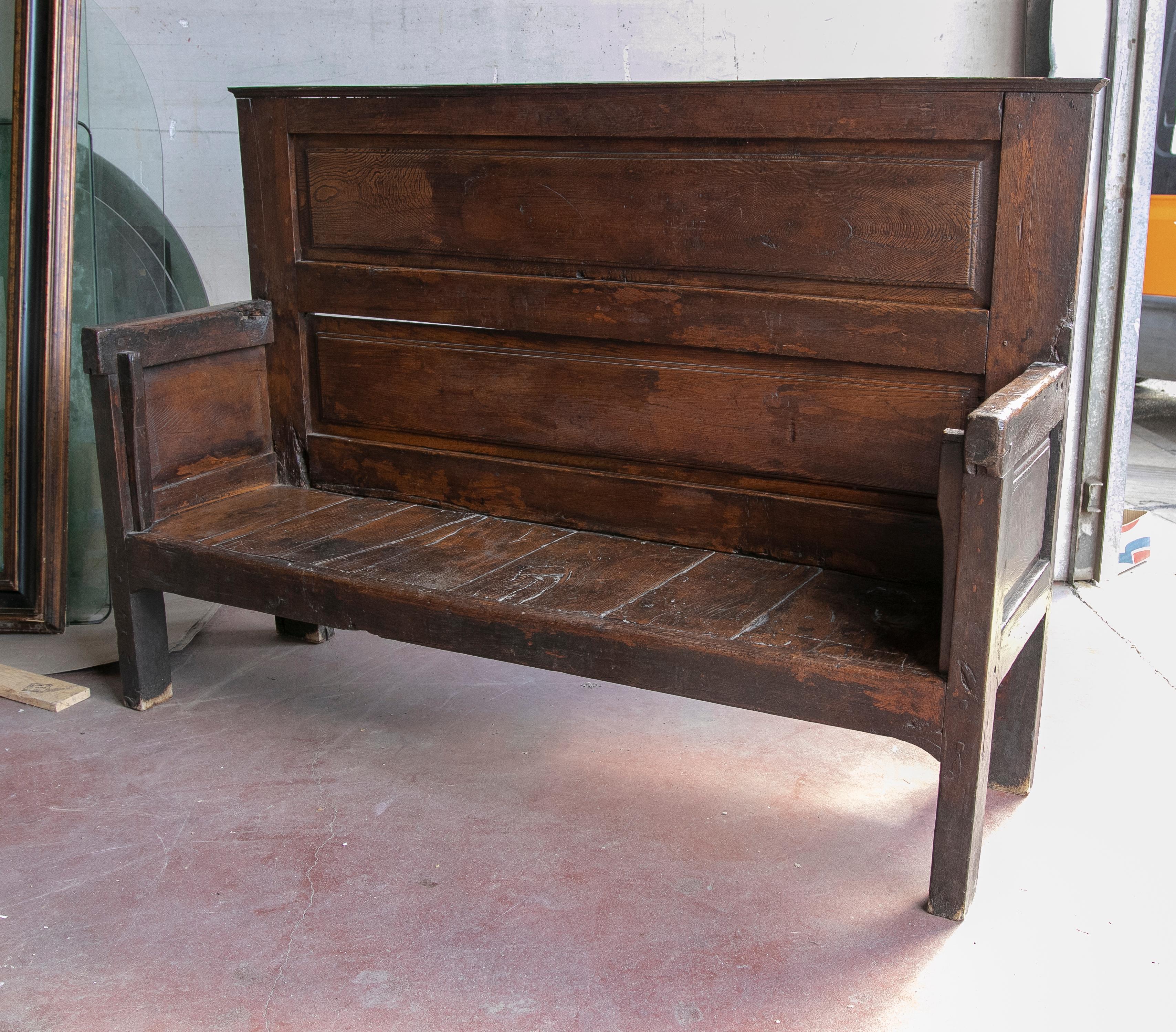 wood carved bench