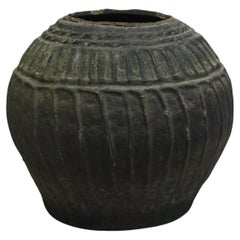 19th Century Rustic Handcrafted Ceramic Storage Jar, 20" Diameter