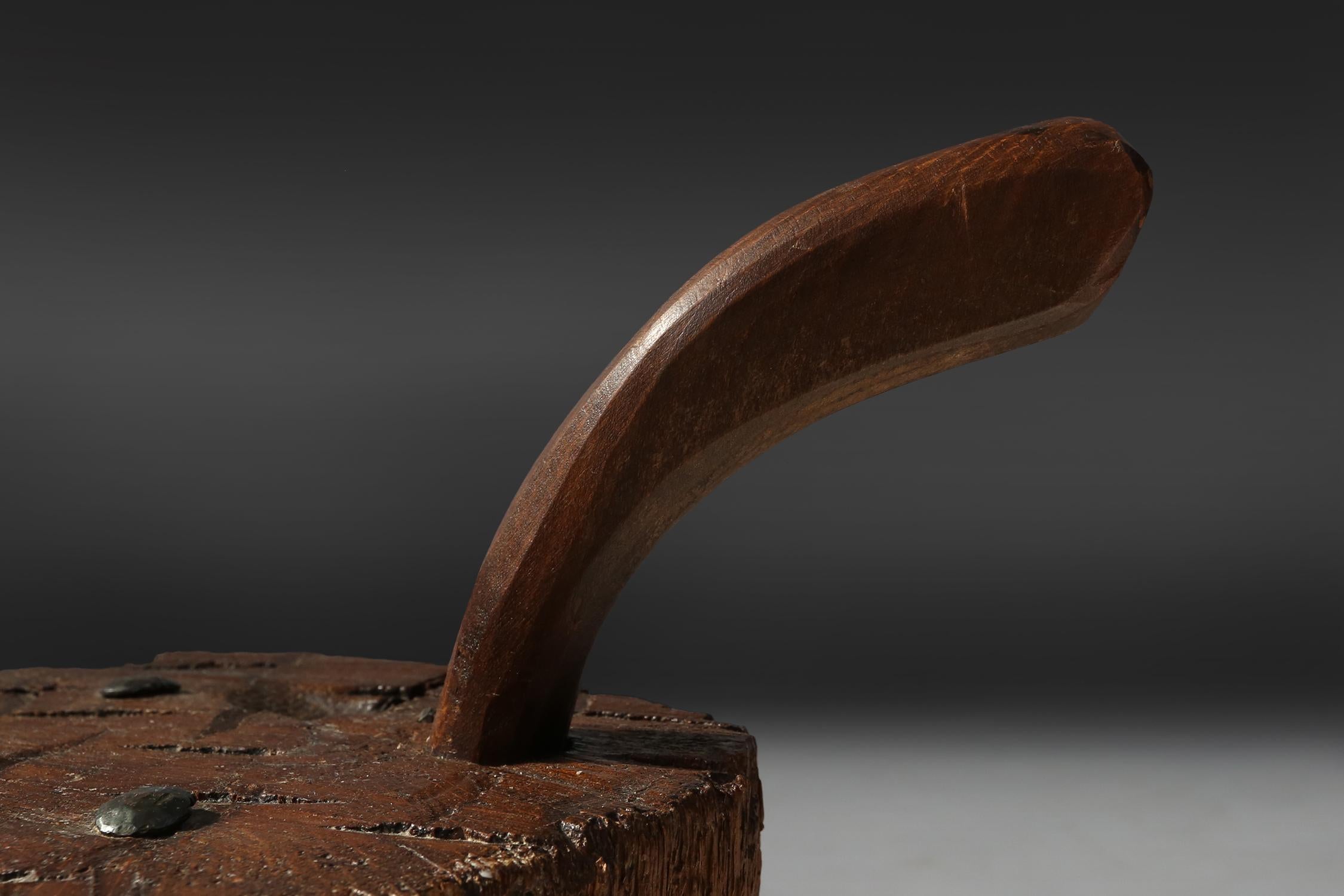 19th Century Rustic Handmade Stool For Sale 1