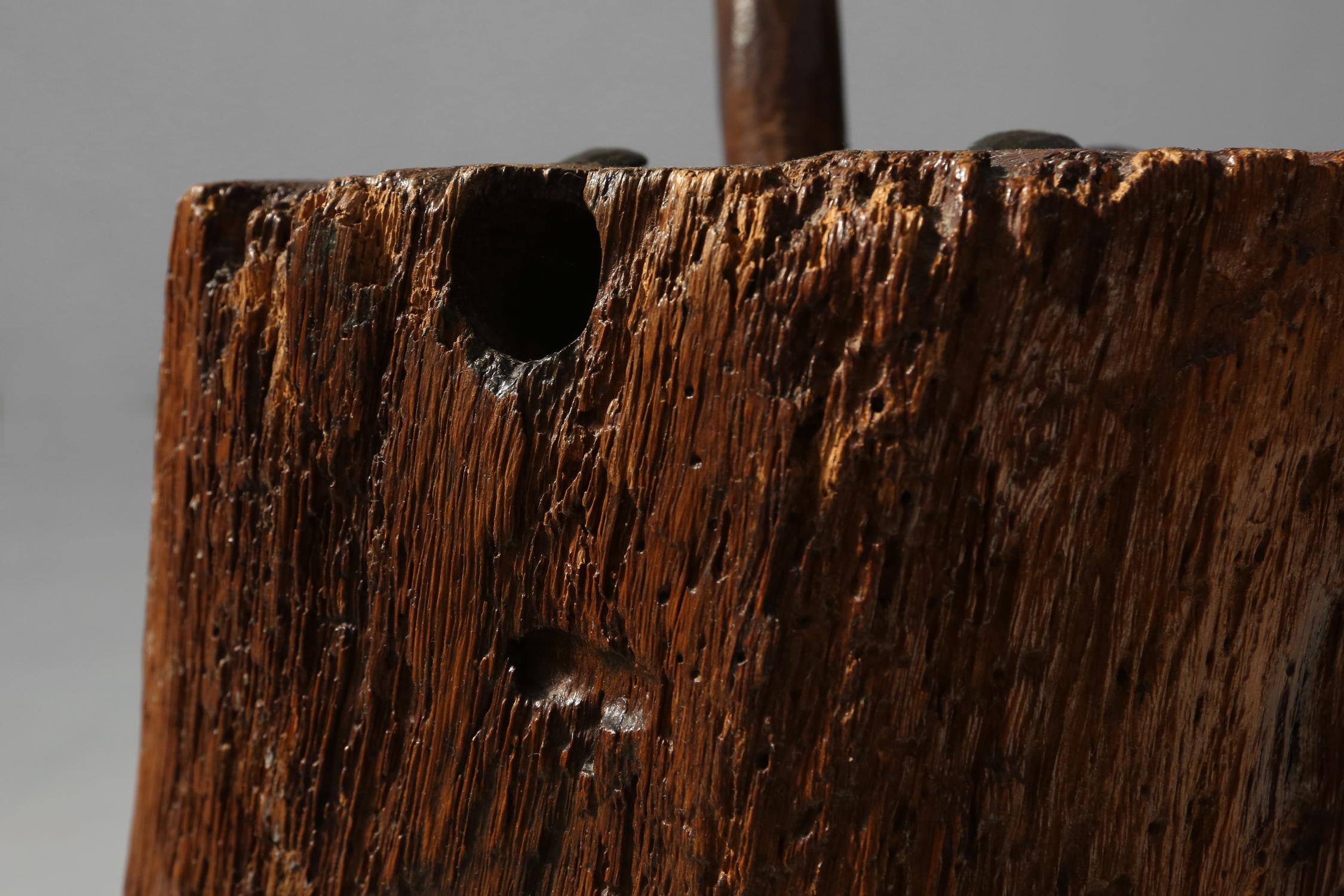 19th Century Rustic Handmade Stool For Sale 4