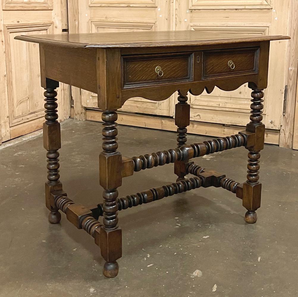 English 19th Century Rustic Jacobean End Table For Sale