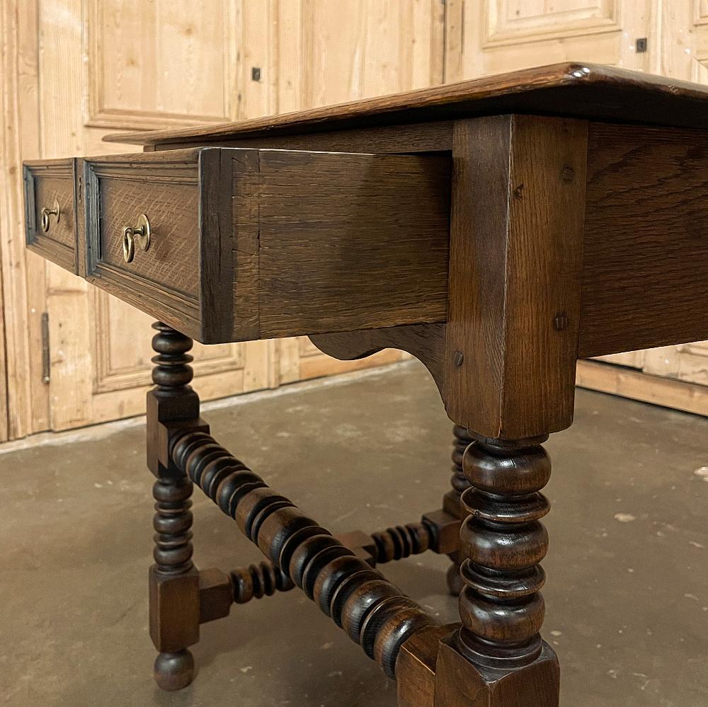 Brass 19th Century Rustic Jacobean End Table For Sale