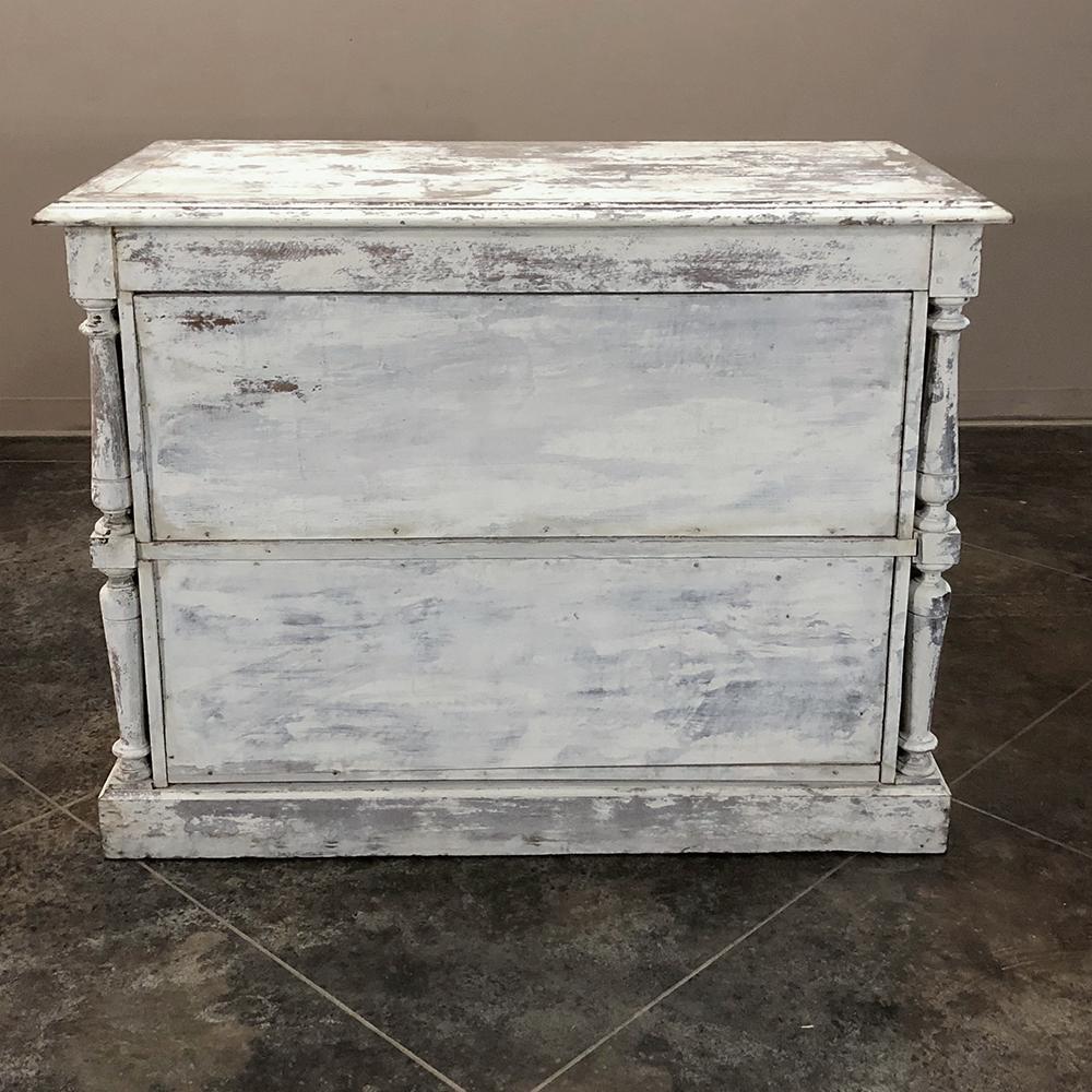 19th Century Rustic Neoclassical Painted Store Counter 3