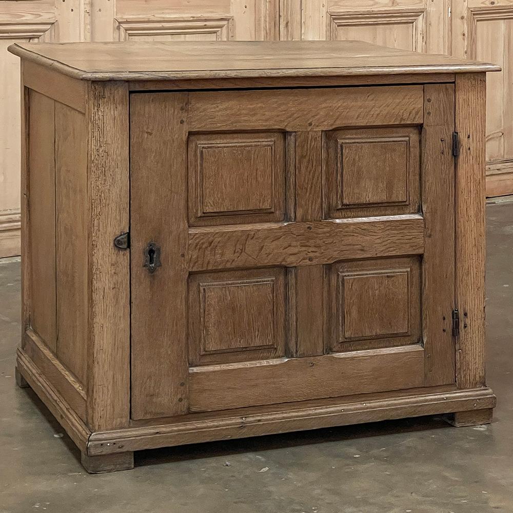 19th Century Rustic Oak Cabinet ~ Chest of Drawers is a very versatile piece, suitable for any casual decor, and able to serve as a side table, a chest of drawers, a nightstand, linen press ~ the list is long!  Hand-crafted from solid planks of