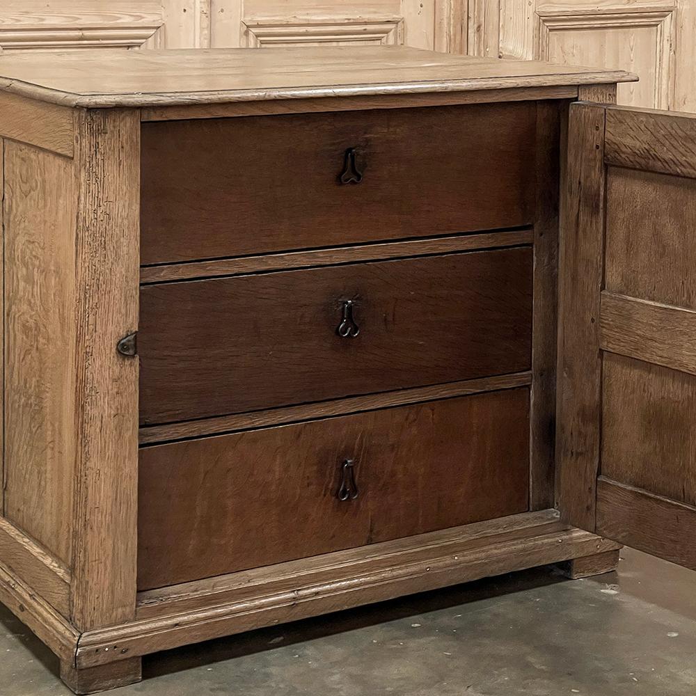 Steel 19th Century Rustic Oak Cabinet ~ Chest of Drawers For Sale