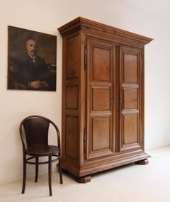 19th Century Rustic Oak Cabinet with Inlays