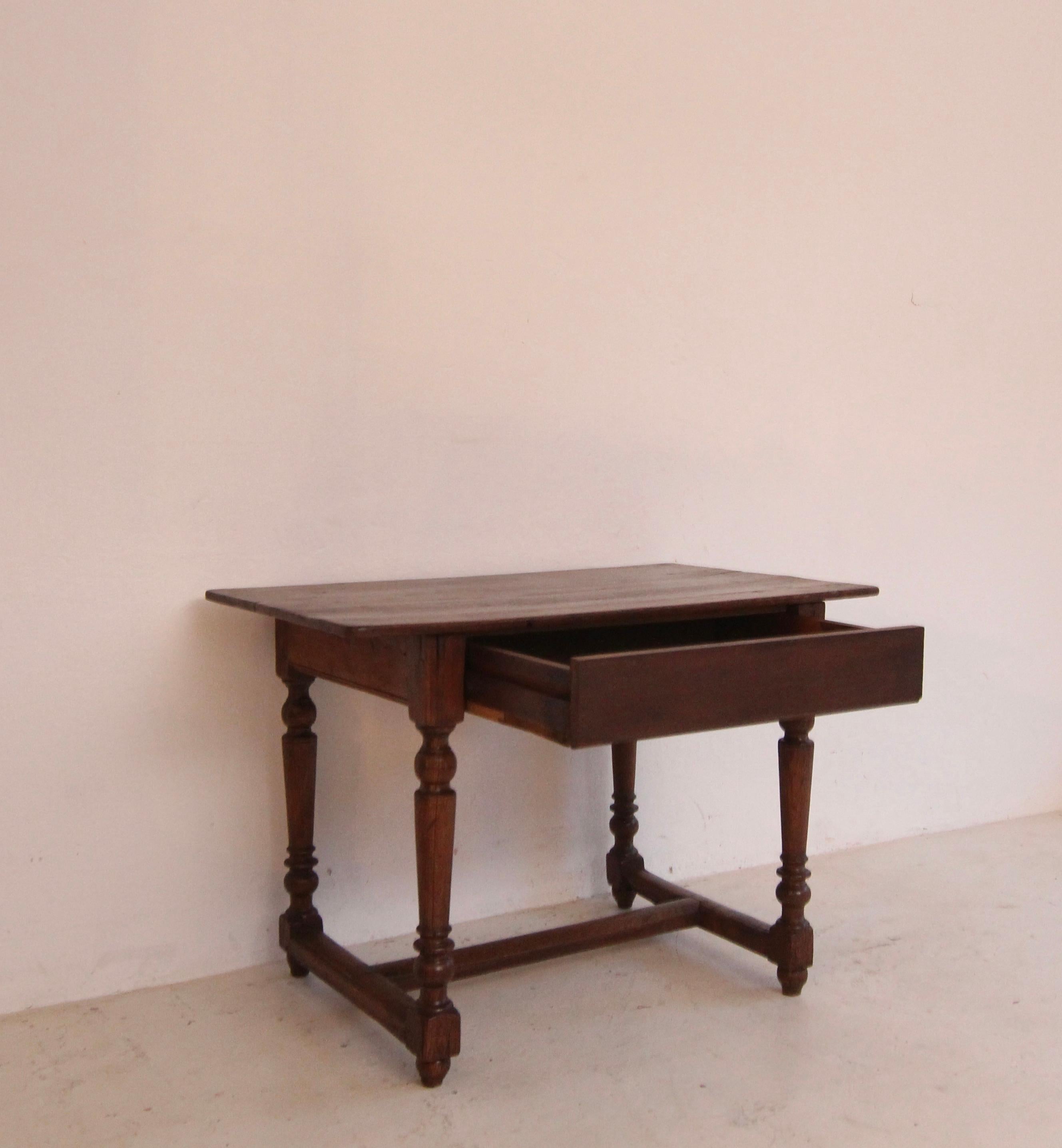 19th Century Rustic Oak Side Table or Serving Table For Sale 13