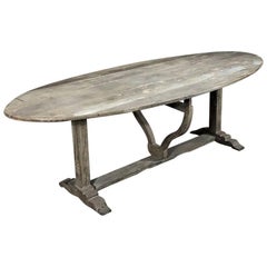 19th Century Rustic Oval Wine Tasting Table