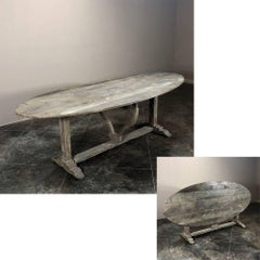19th Century Rustic Oval Wine Tasting Table