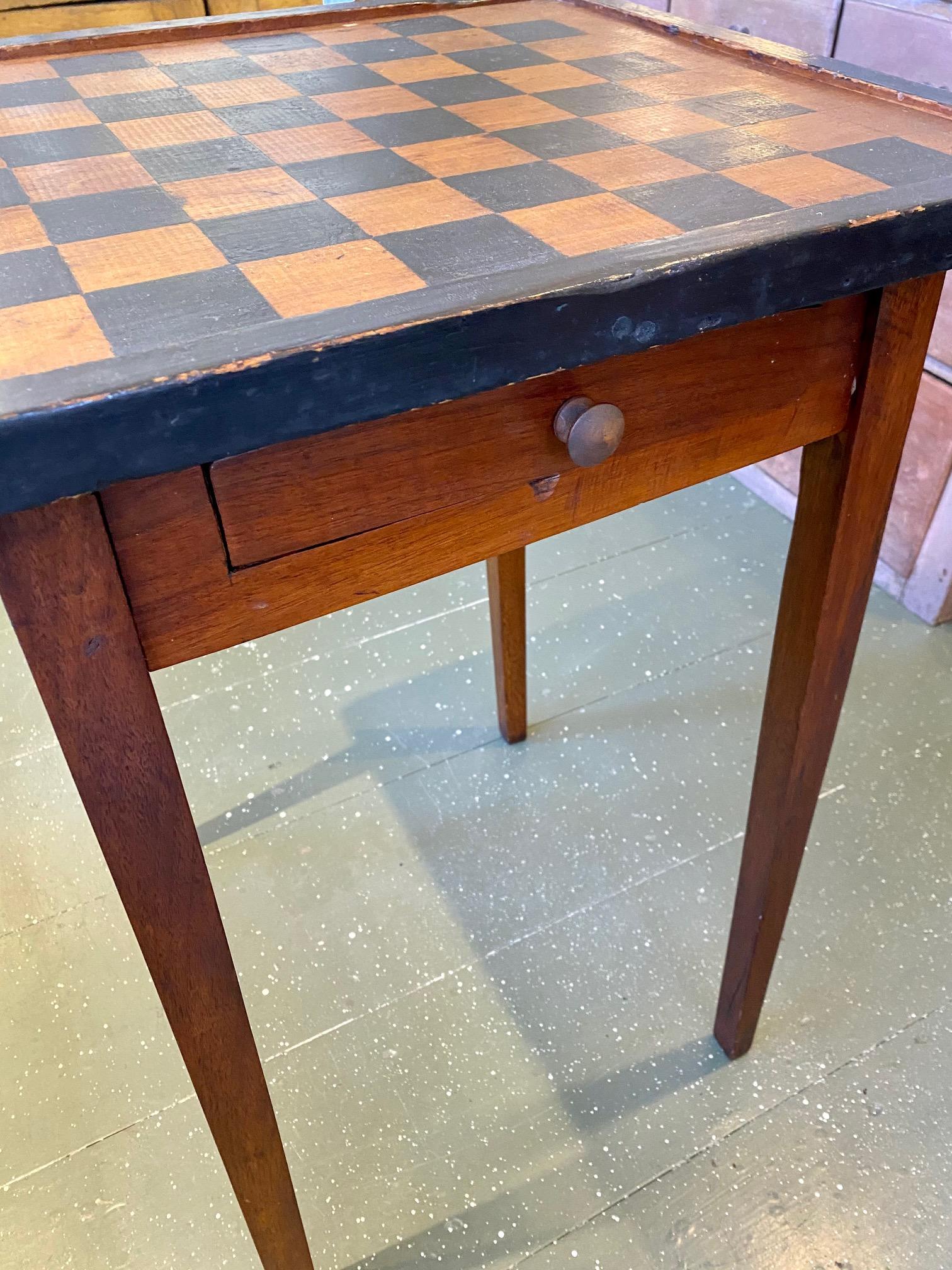 Hand-Crafted 19th Century Rustic Painted Game Table For Sale