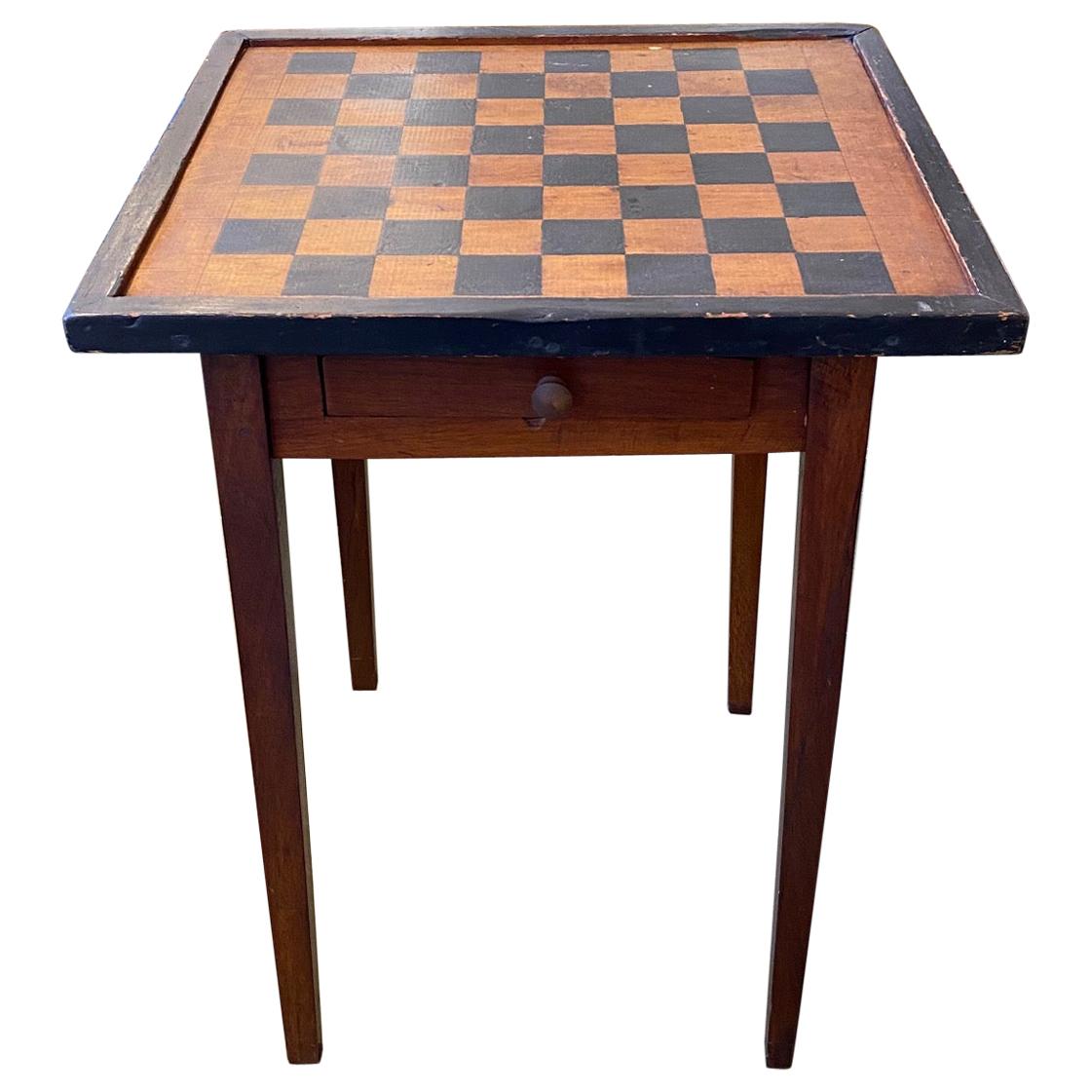 19th Century Rustic Painted Game Table