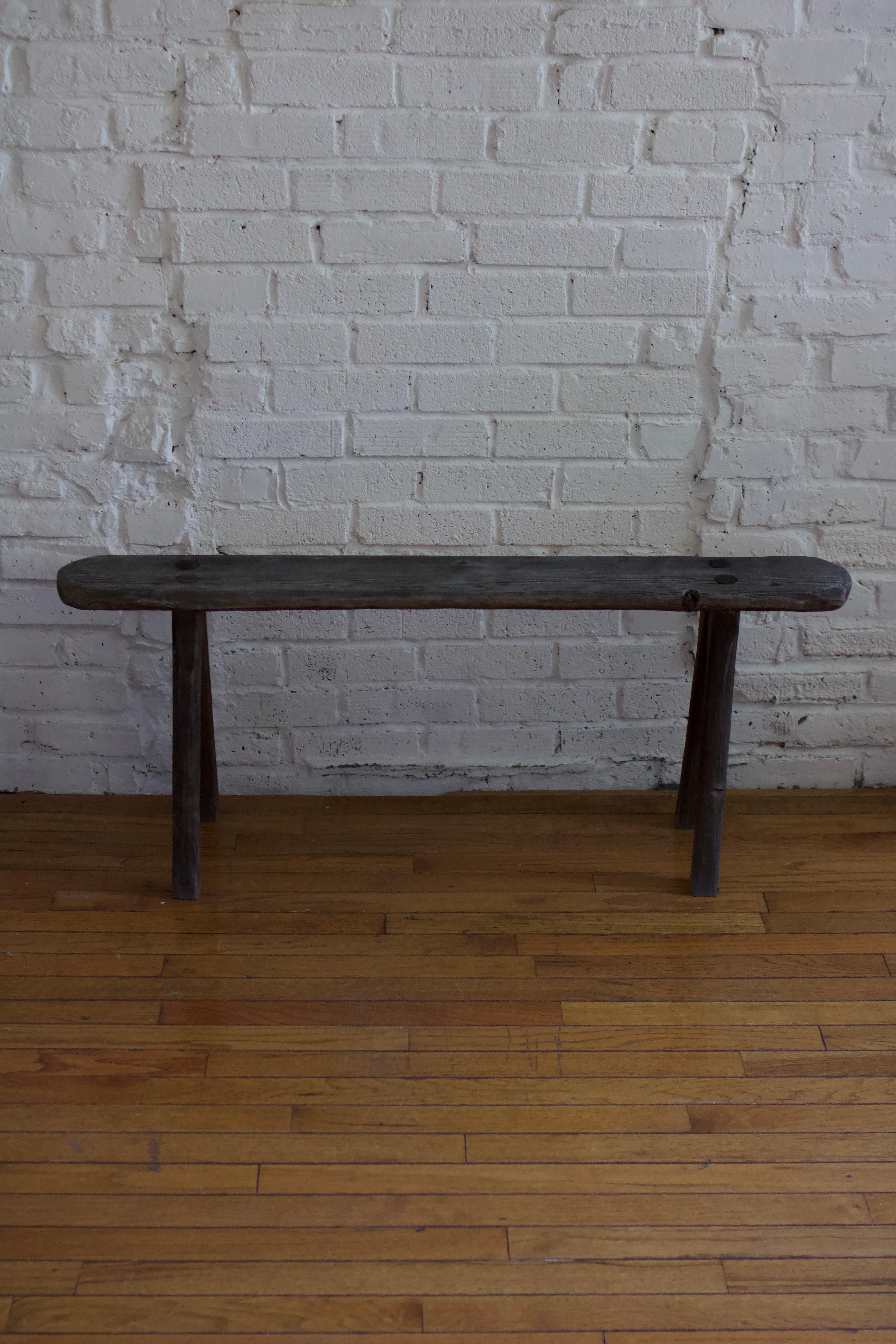 Unknown 19th Century Rustic Pine Bench