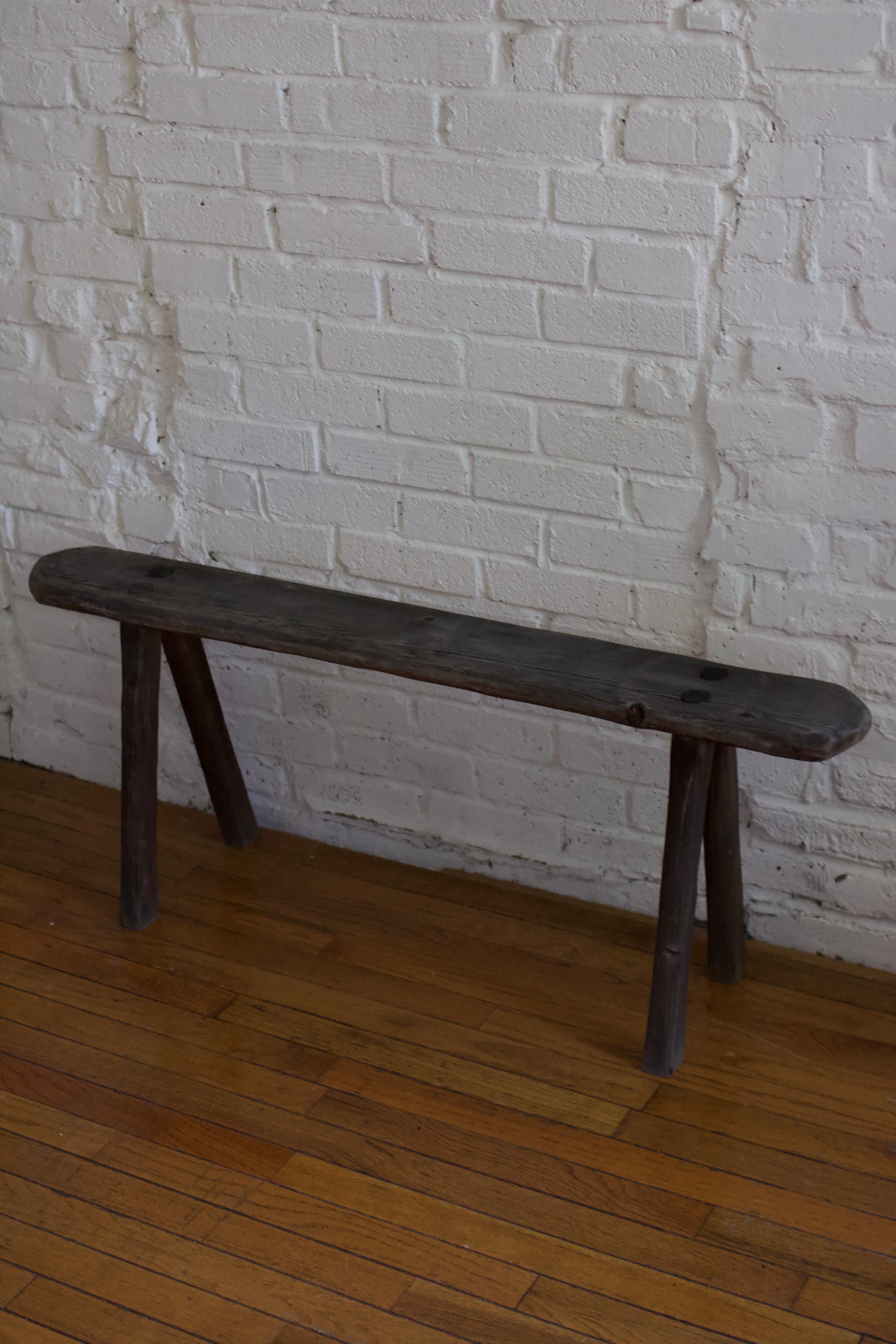 19th Century Rustic Pine Bench In Good Condition In Brooklyn, NY