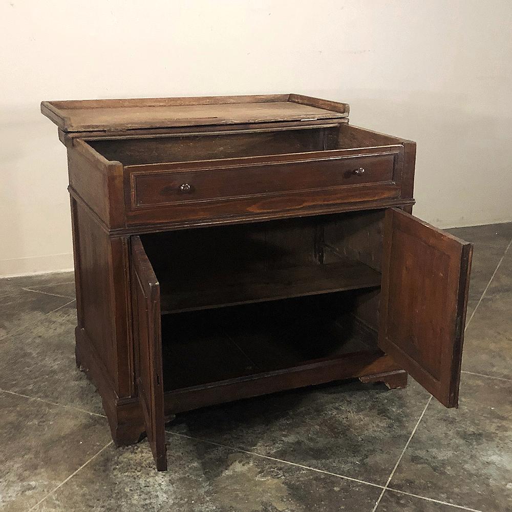 Hand-Crafted 19th Century Rustic Pine Italian Bread Box Buffet