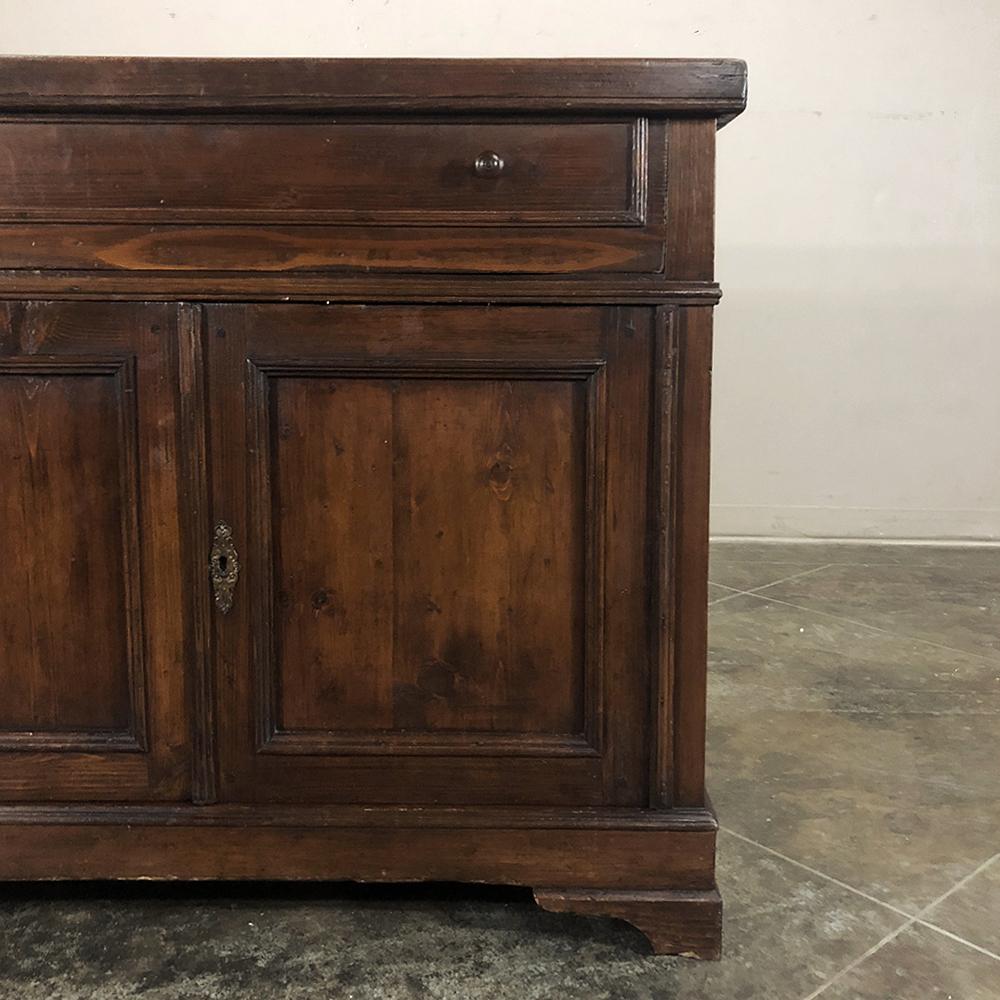 19th Century Rustic Pine Italian Bread Box Buffet 1