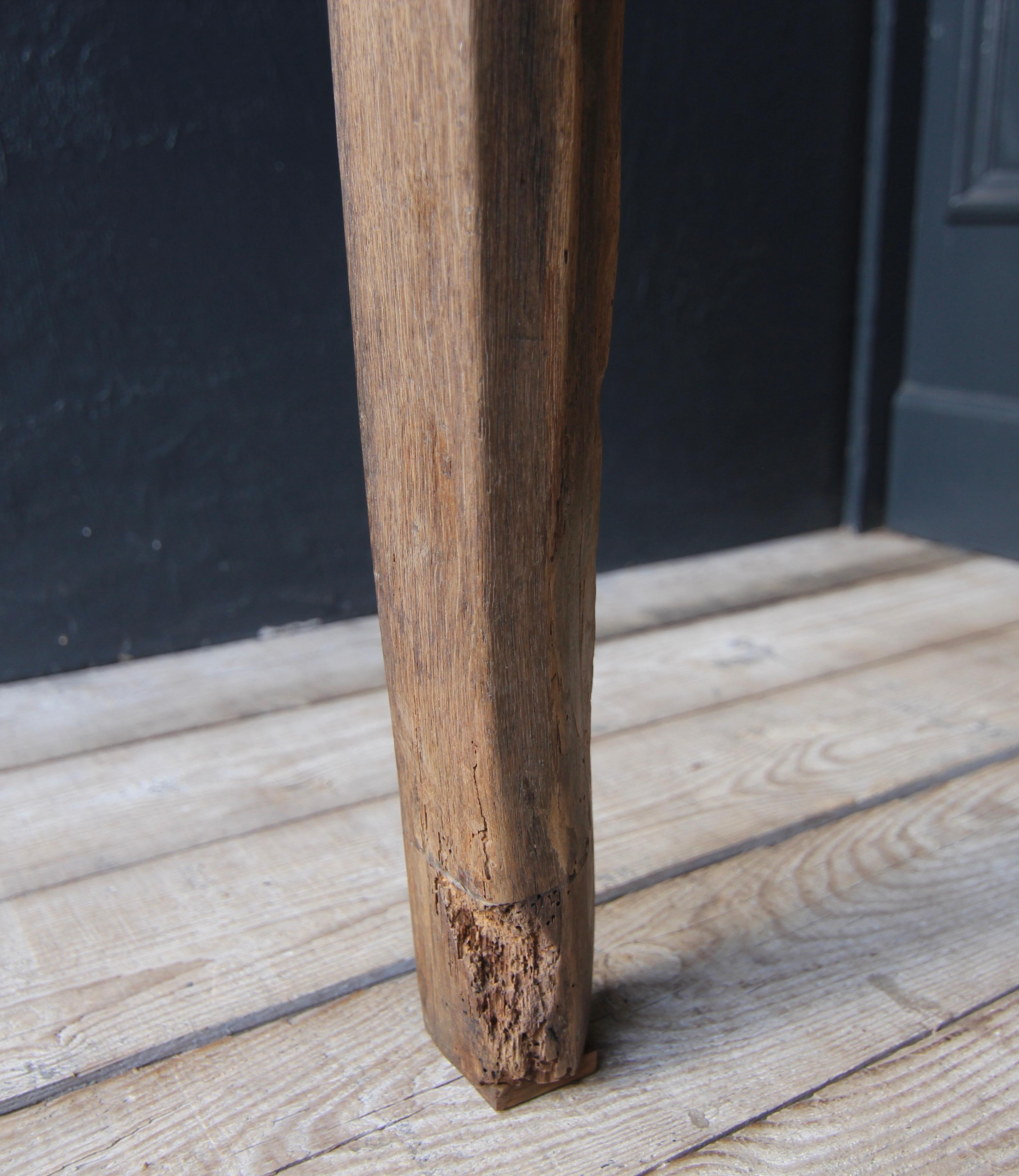 19th Century Rustic Rectangular Oak Table For Sale 11