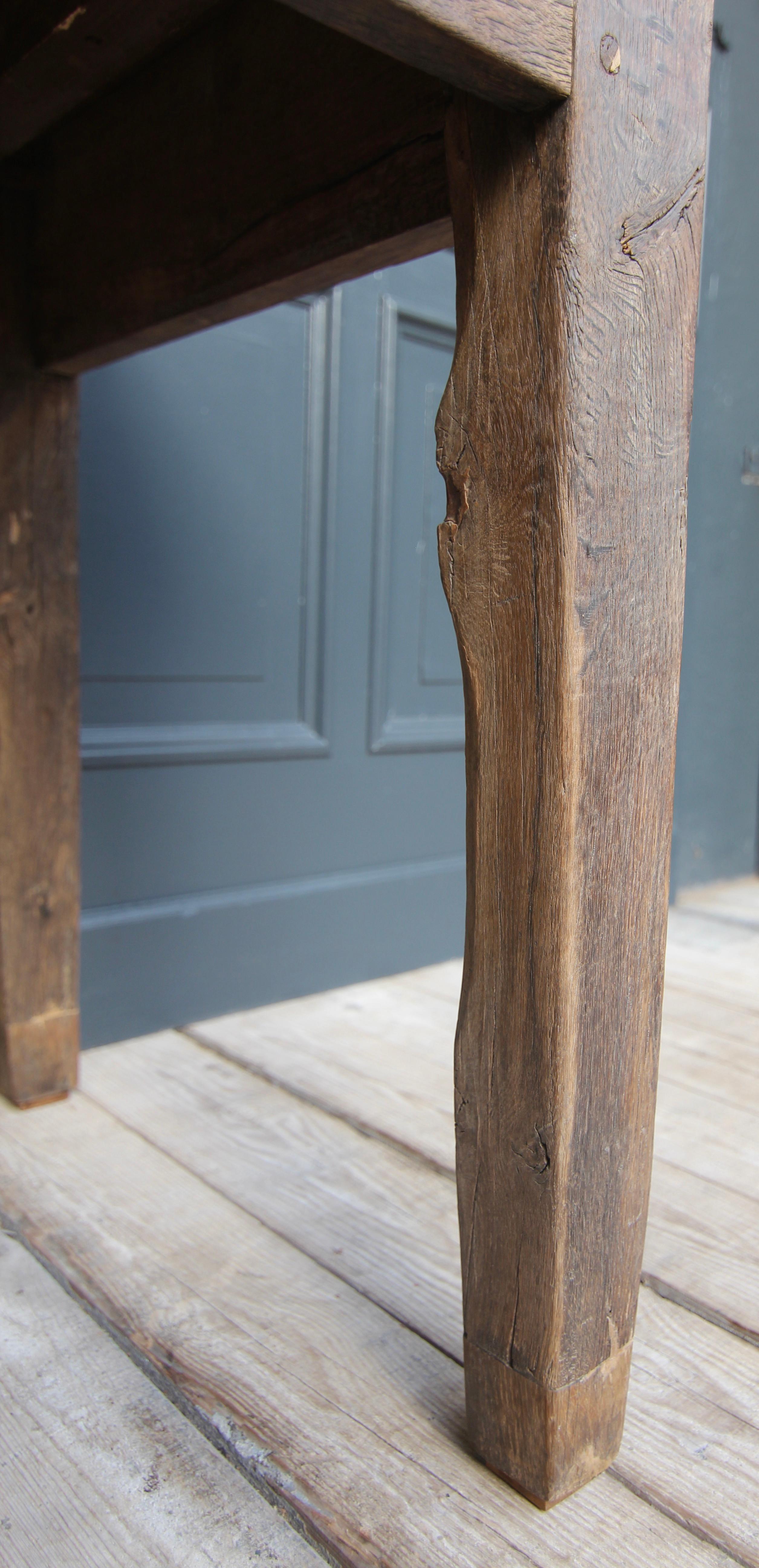 19th Century Rustic Rectangular Oak Table For Sale 13