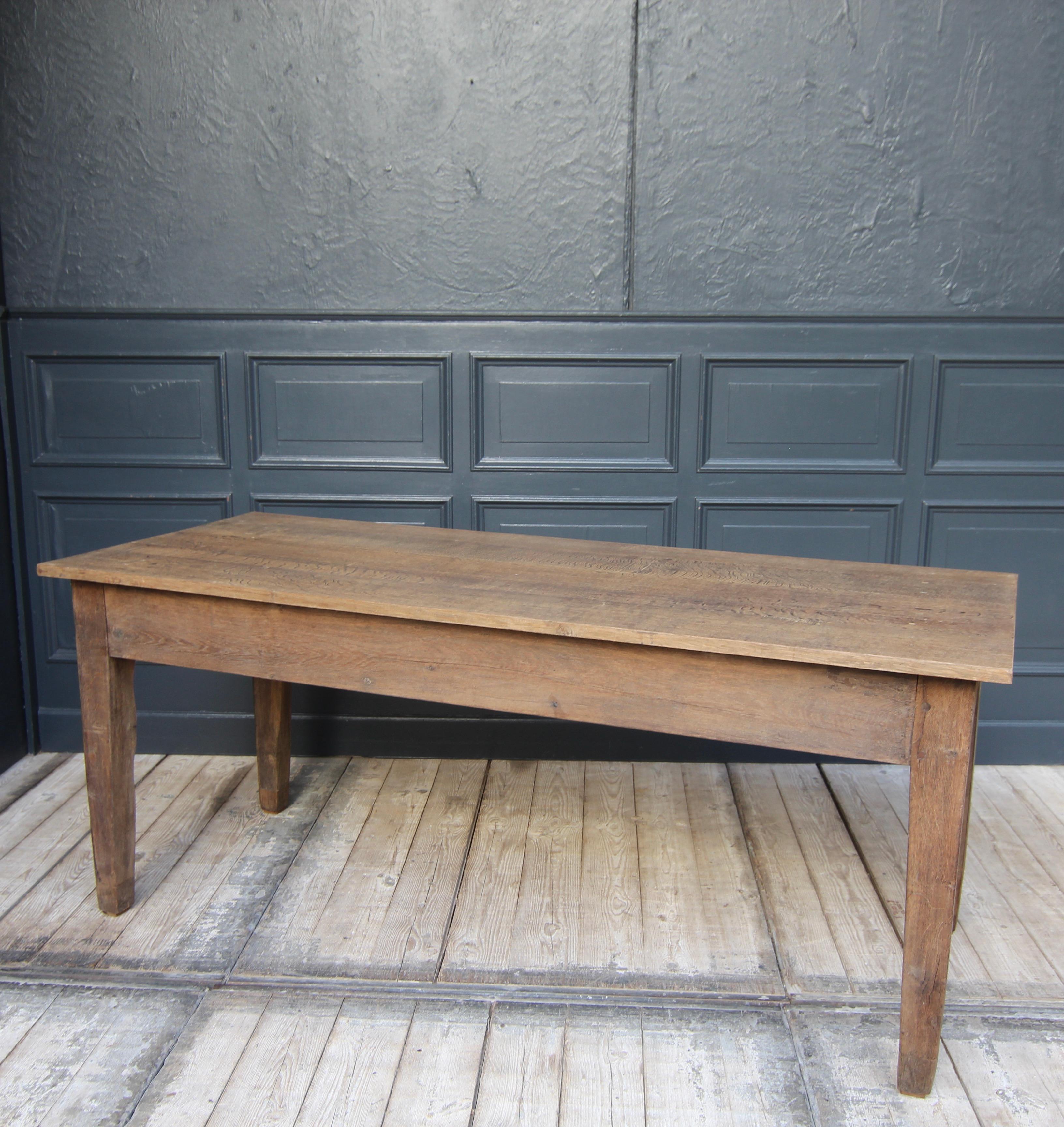 19th Century Rustic Rectangular Oak Table For Sale 15