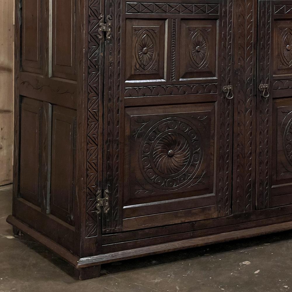19th Century Rustic Renaissance Two-Tiered Cabinet For Sale 6