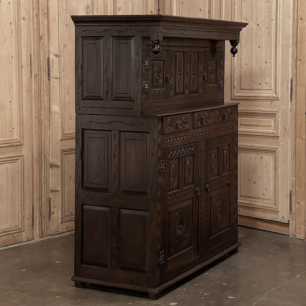 19th Century Rustic Renaissance Two-Tiered Cabinet For Sale 7