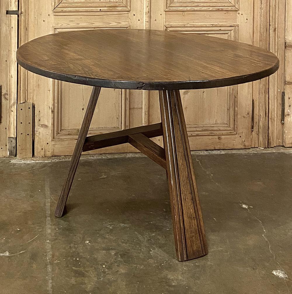 French 19th Century Rustic Round Breakfast Table, Game Table