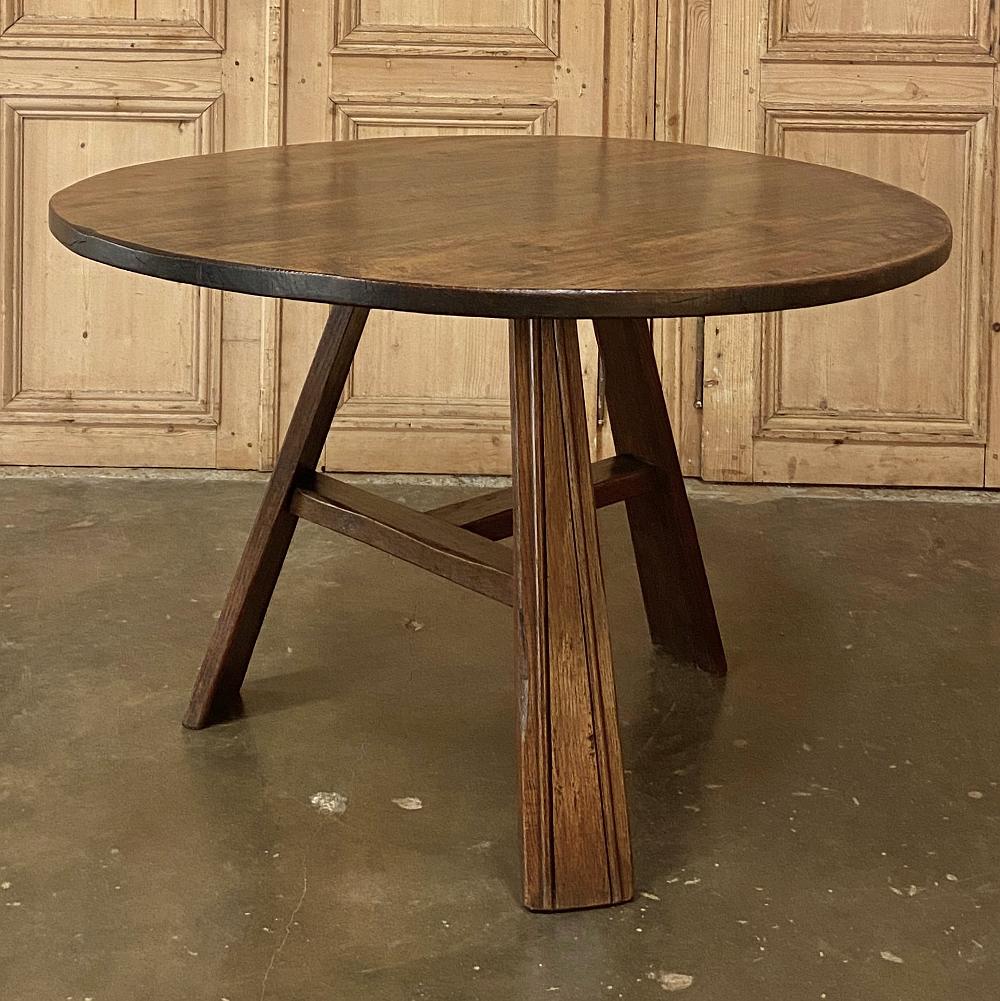 Hand-Crafted 19th Century Rustic Round Breakfast Table, Game Table