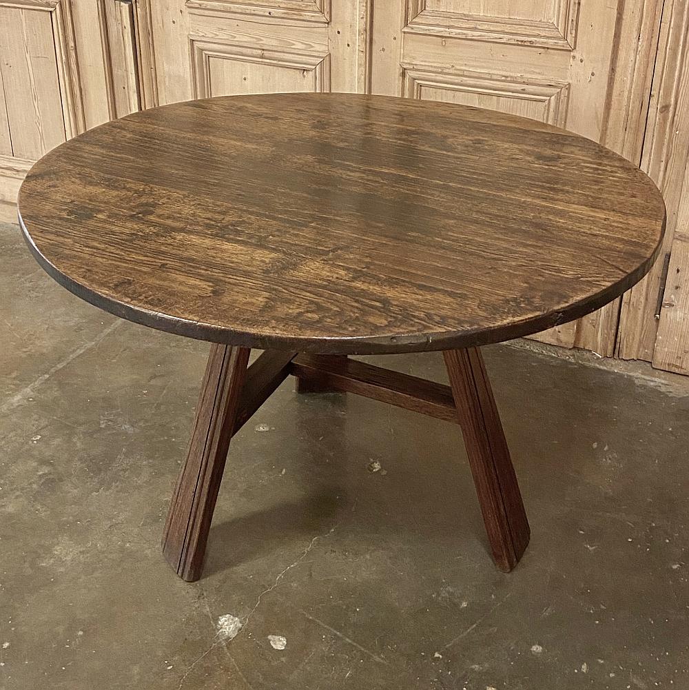 Oak 19th Century Rustic Round Breakfast Table, Game Table