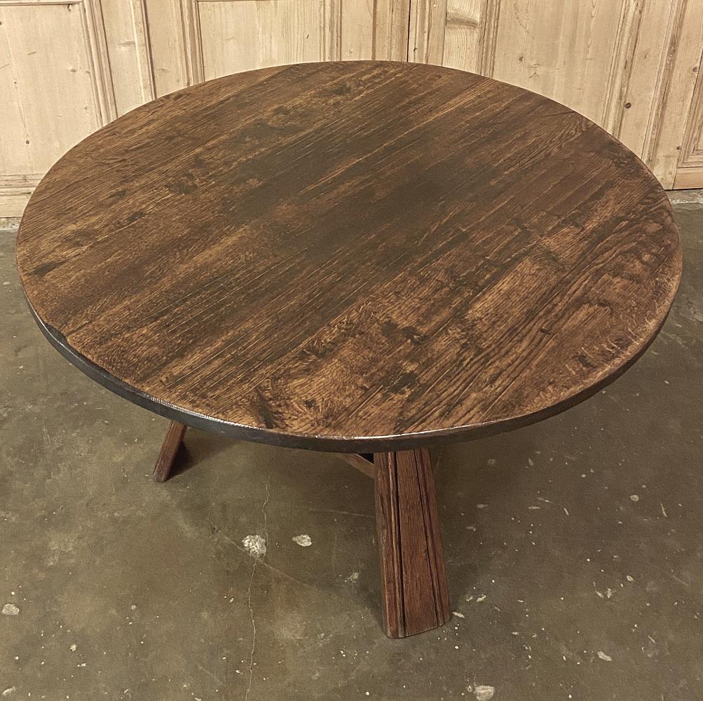 19th Century Rustic Round Breakfast Table, Game Table 1
