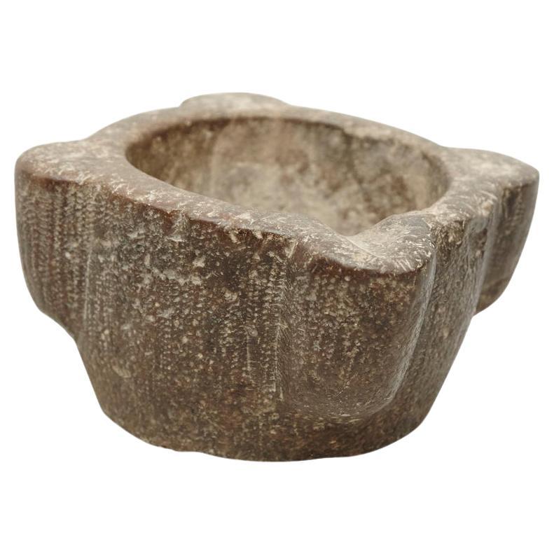 19th Century Rustic Sculptural Stone Bowl
