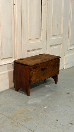 19th-Century Rustic Small Chest Bench in Fir Wood