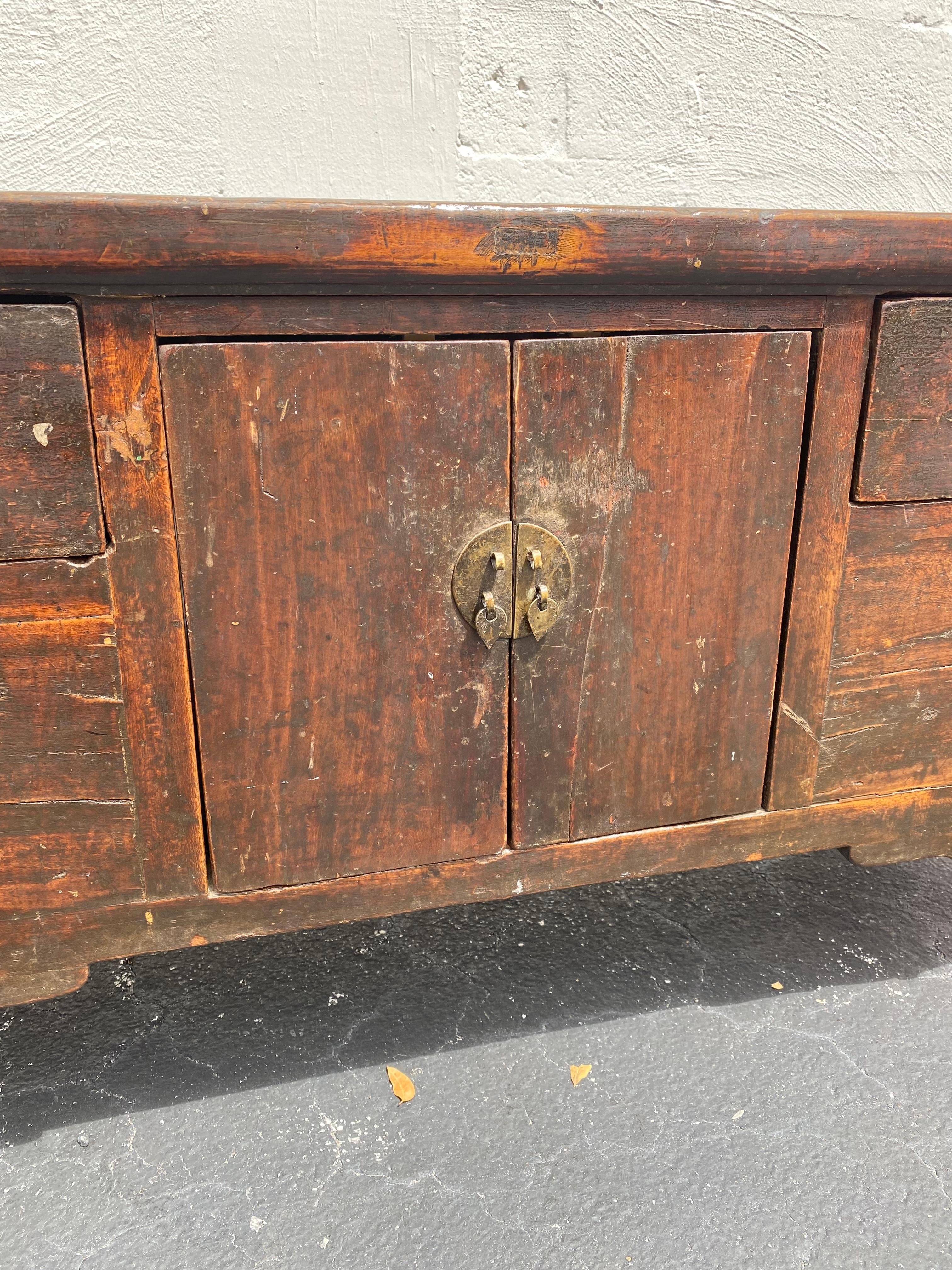19th Century Rustic Spanish Sideboard Storage Cabinet  For Sale 1