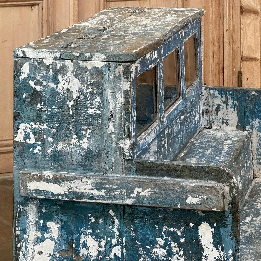 19th Century Rustic Store Display Case with Distressed Painted Finish For Sale 3