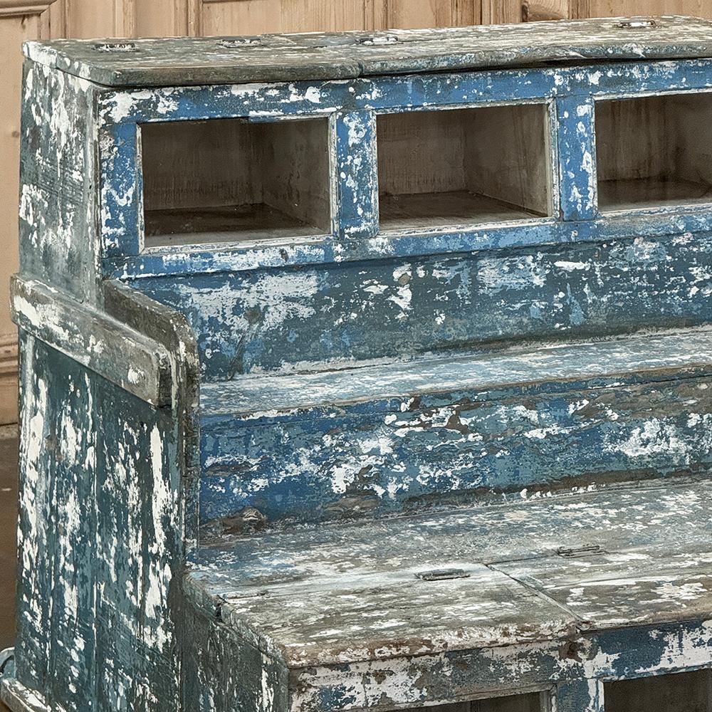 19th Century Rustic Store Display Case with Distressed Painted Finish For Sale 4