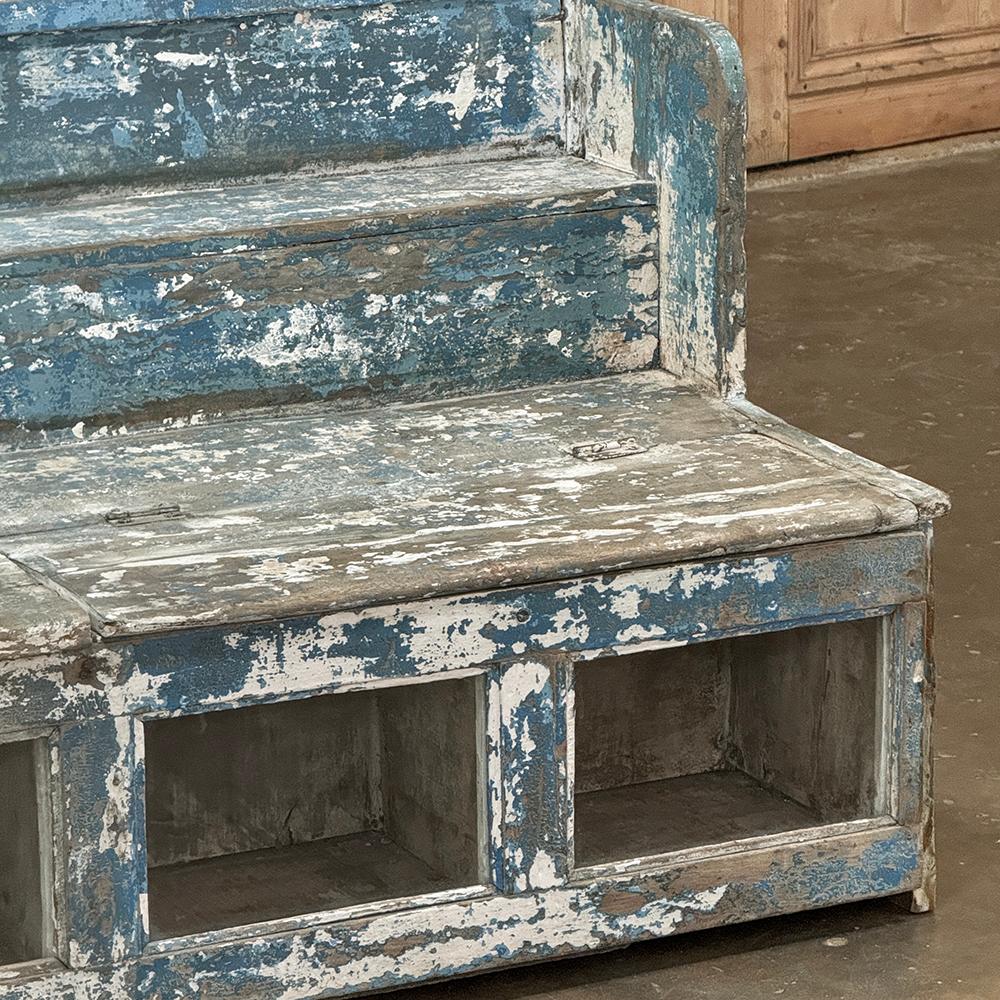 19th Century Rustic Store Display Case with Distressed Painted Finish For Sale 6