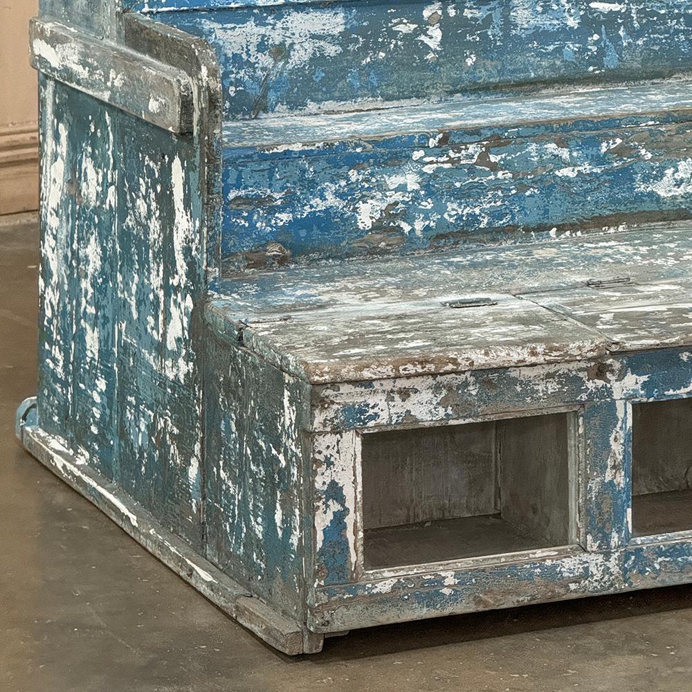 19th Century Rustic Store Display Case with Distressed Painted Finish For Sale 7
