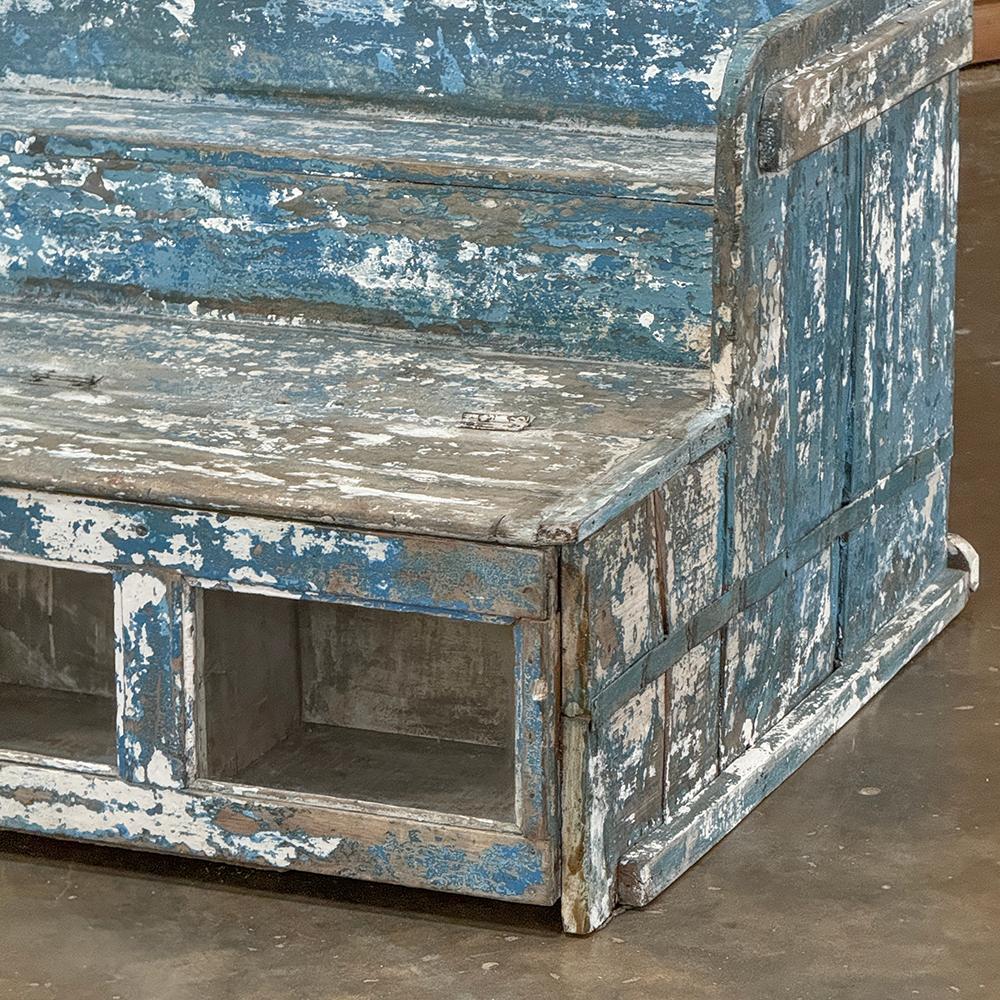 19th Century Rustic Store Display Case with Distressed Painted Finish For Sale 10