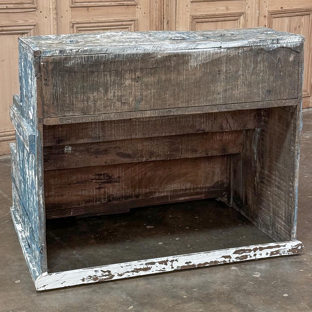 19th Century Rustic Store Display Case with Distressed Painted Finish For Sale 12