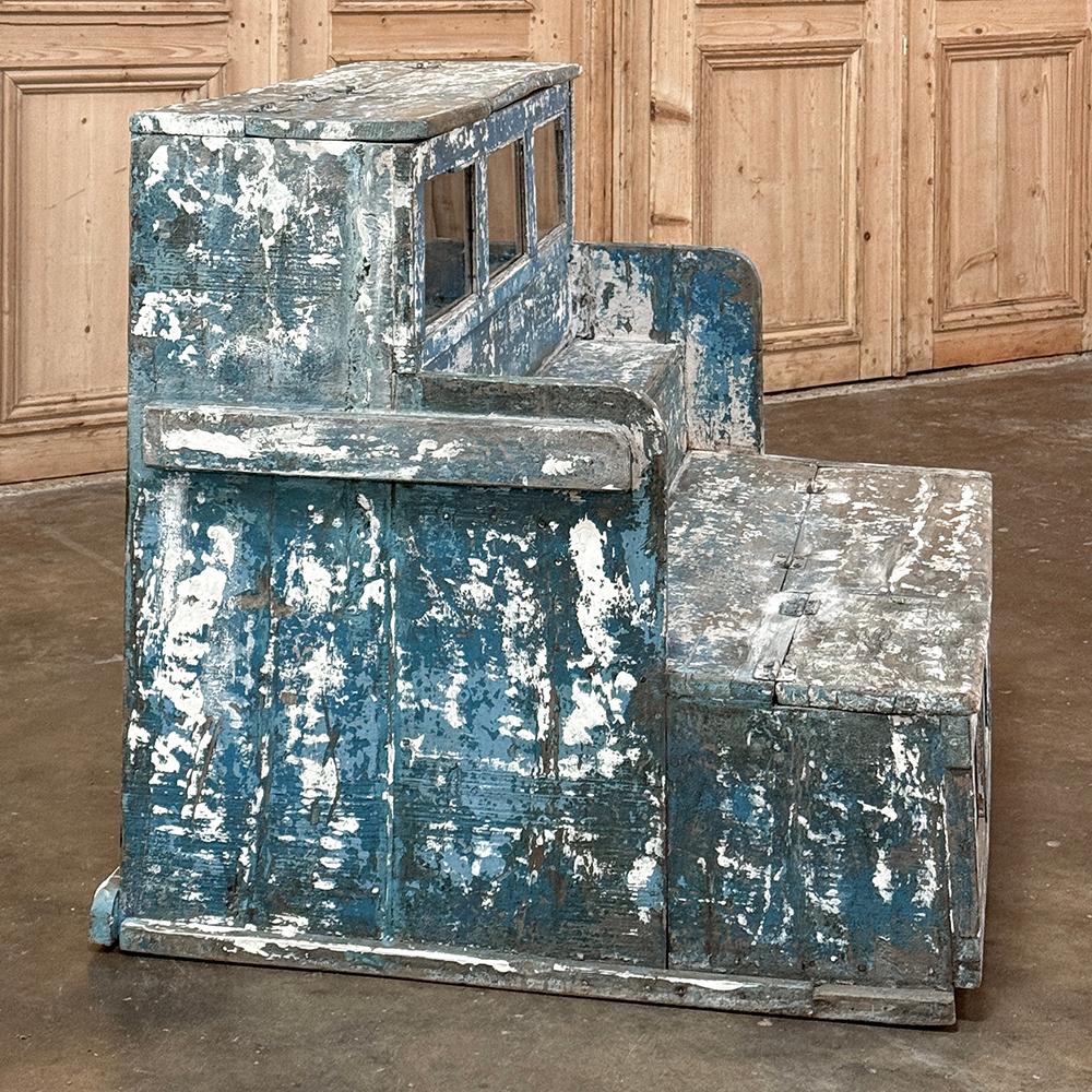 19th Century Rustic Store Display Case with Distressed Painted Finish In Good Condition For Sale In Dallas, TX
