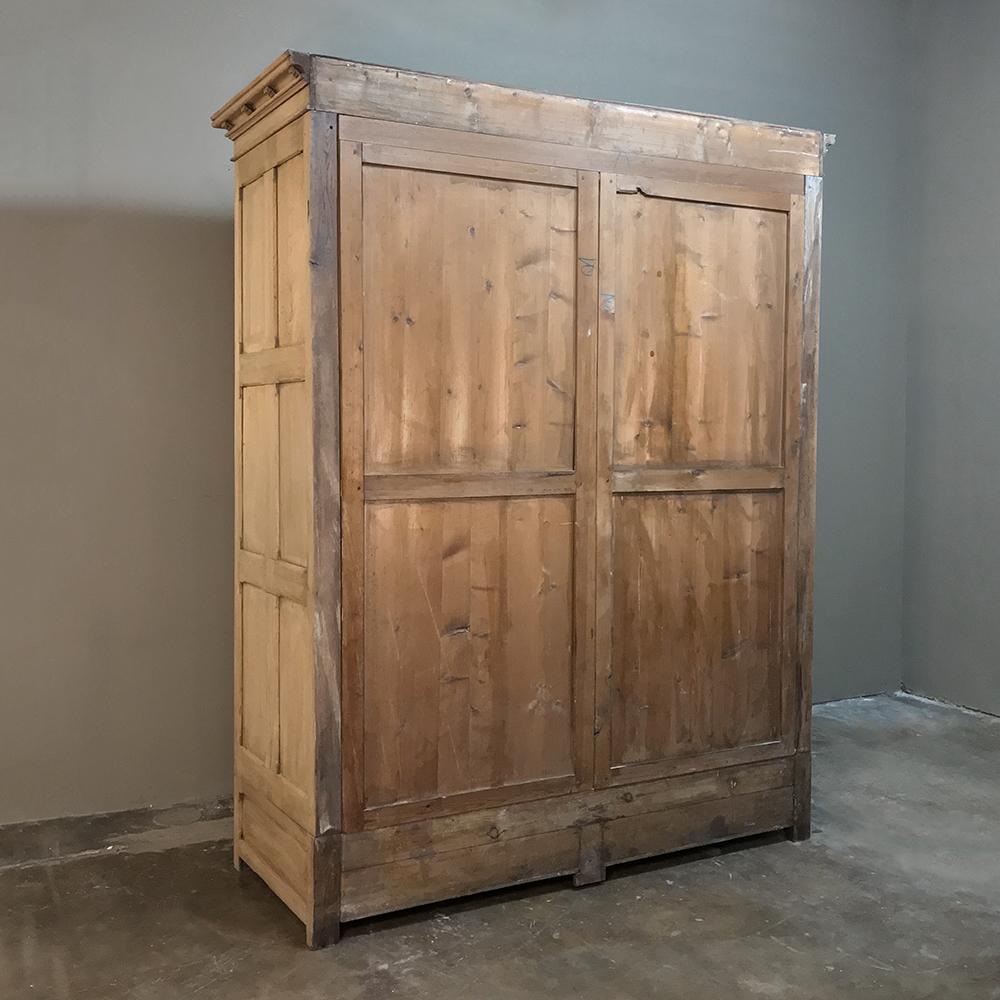 19th Century Rustic Stripped Oak Gothic Armoire 6